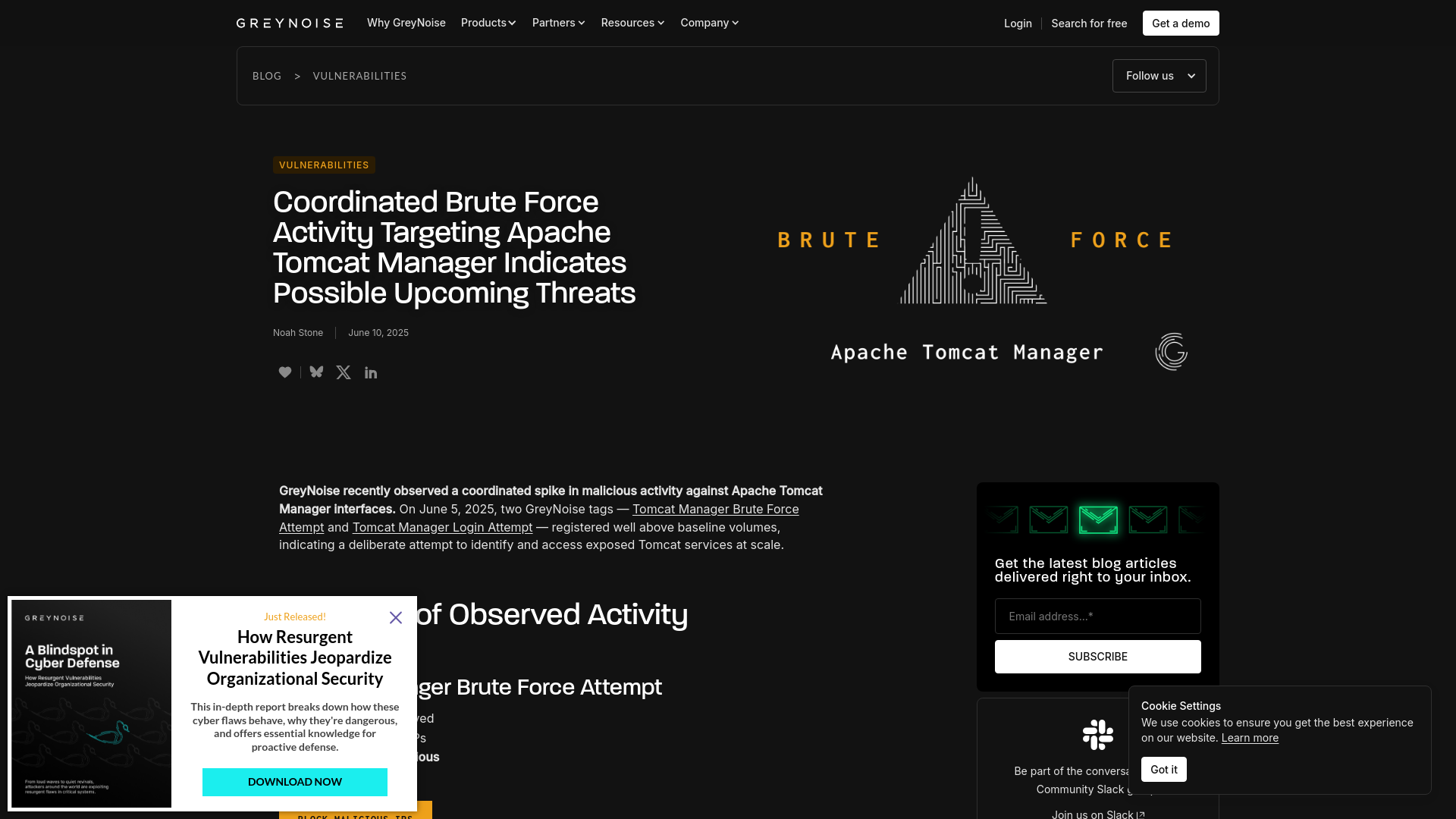 Coordinated Brute Force Activity Targeting Apache Tomcat Manager Indicates Possible Upcoming Threats