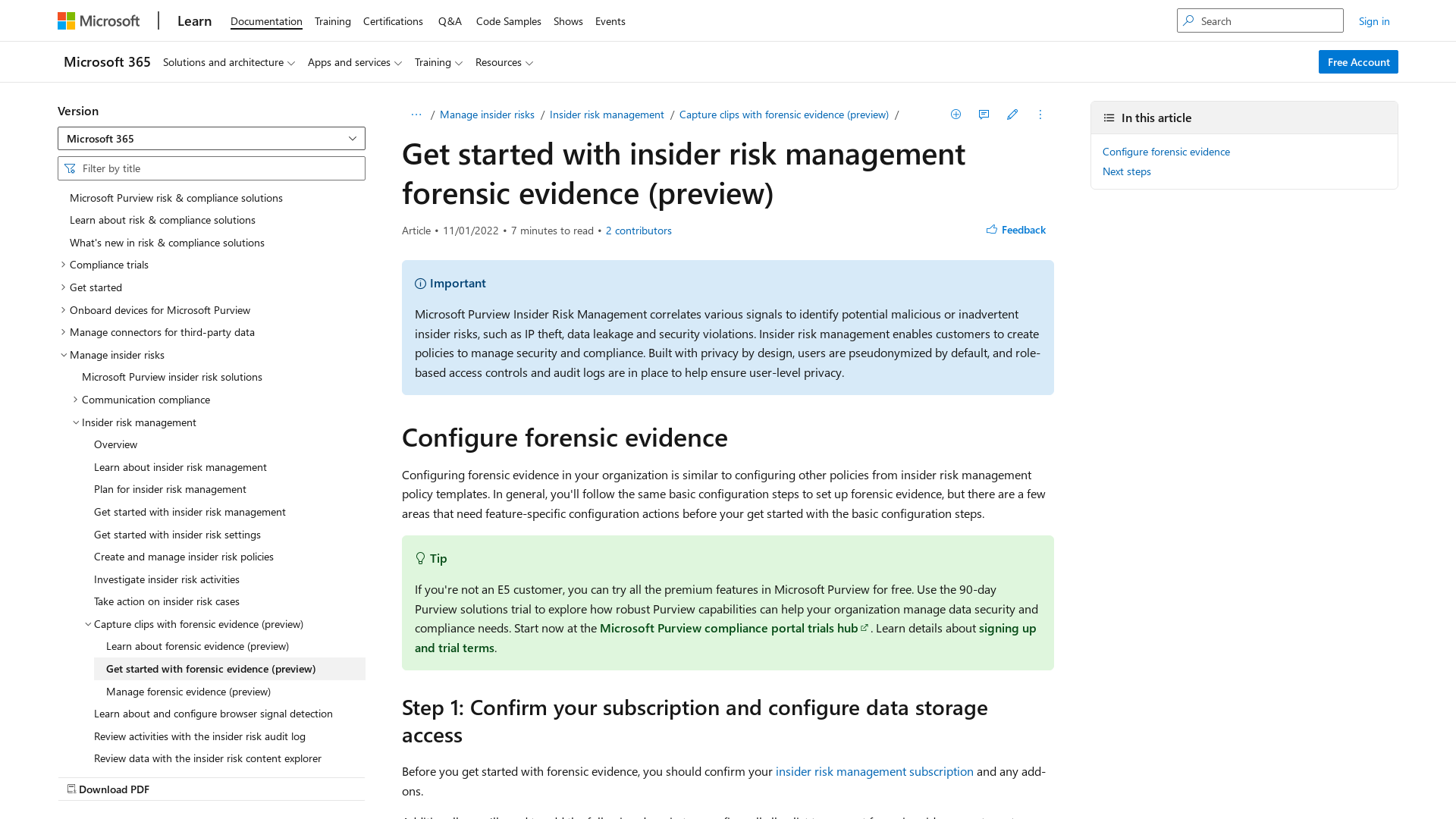 Get started with insider risk management forensic evidence (preview) - Microsoft Purview (compliance) | Microsoft Learn
