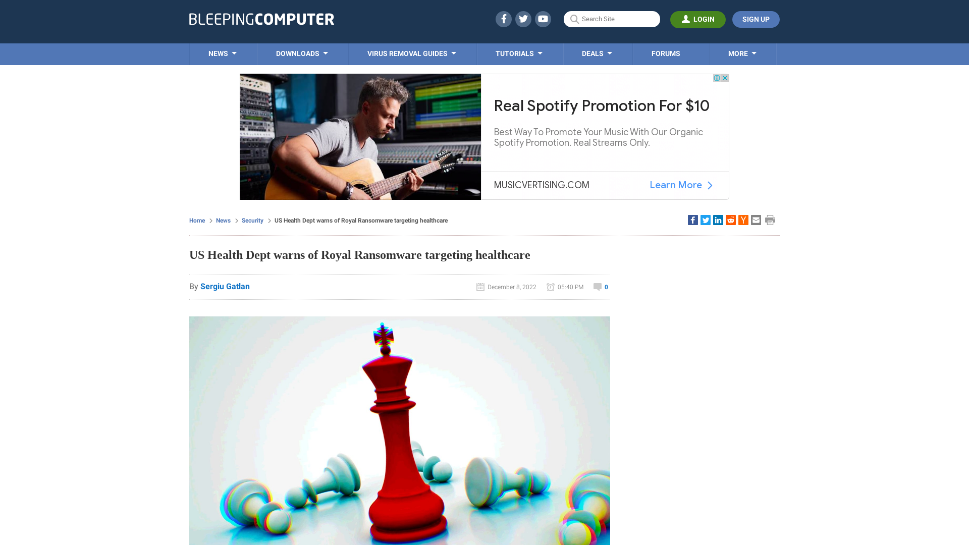 US Health Dept warns of Royal Ransomware targeting healthcare