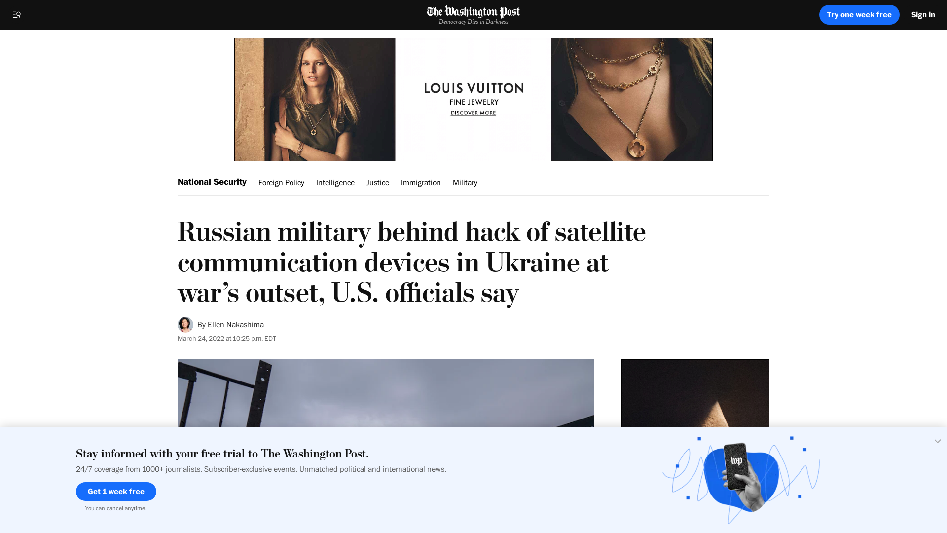 Russian military behind hack of satellite communication devices in Ukraine at war’s outset, U.S. officials say - The Washington Post