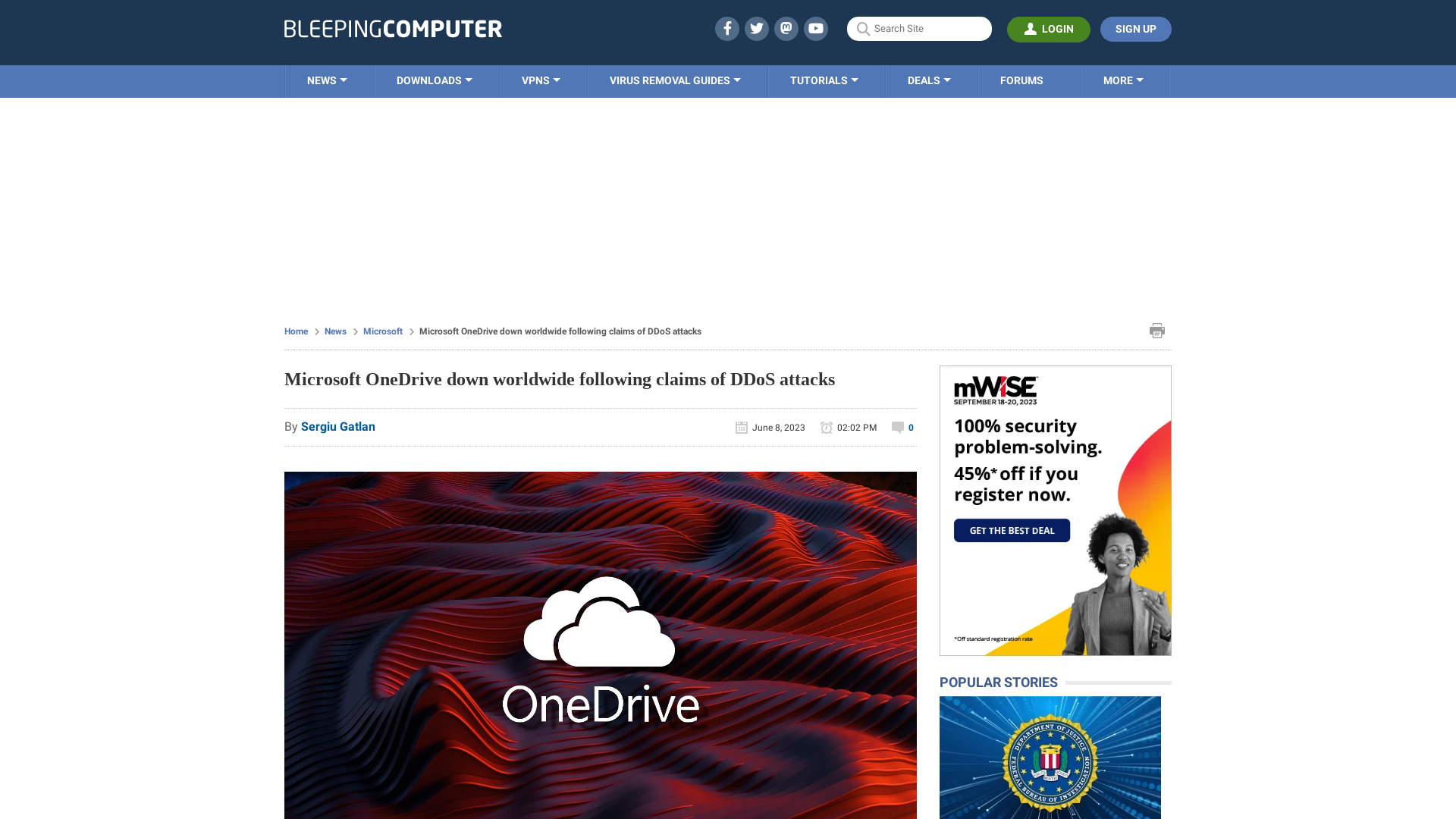 Microsoft OneDrive down worldwide following claims of DDoS attacks