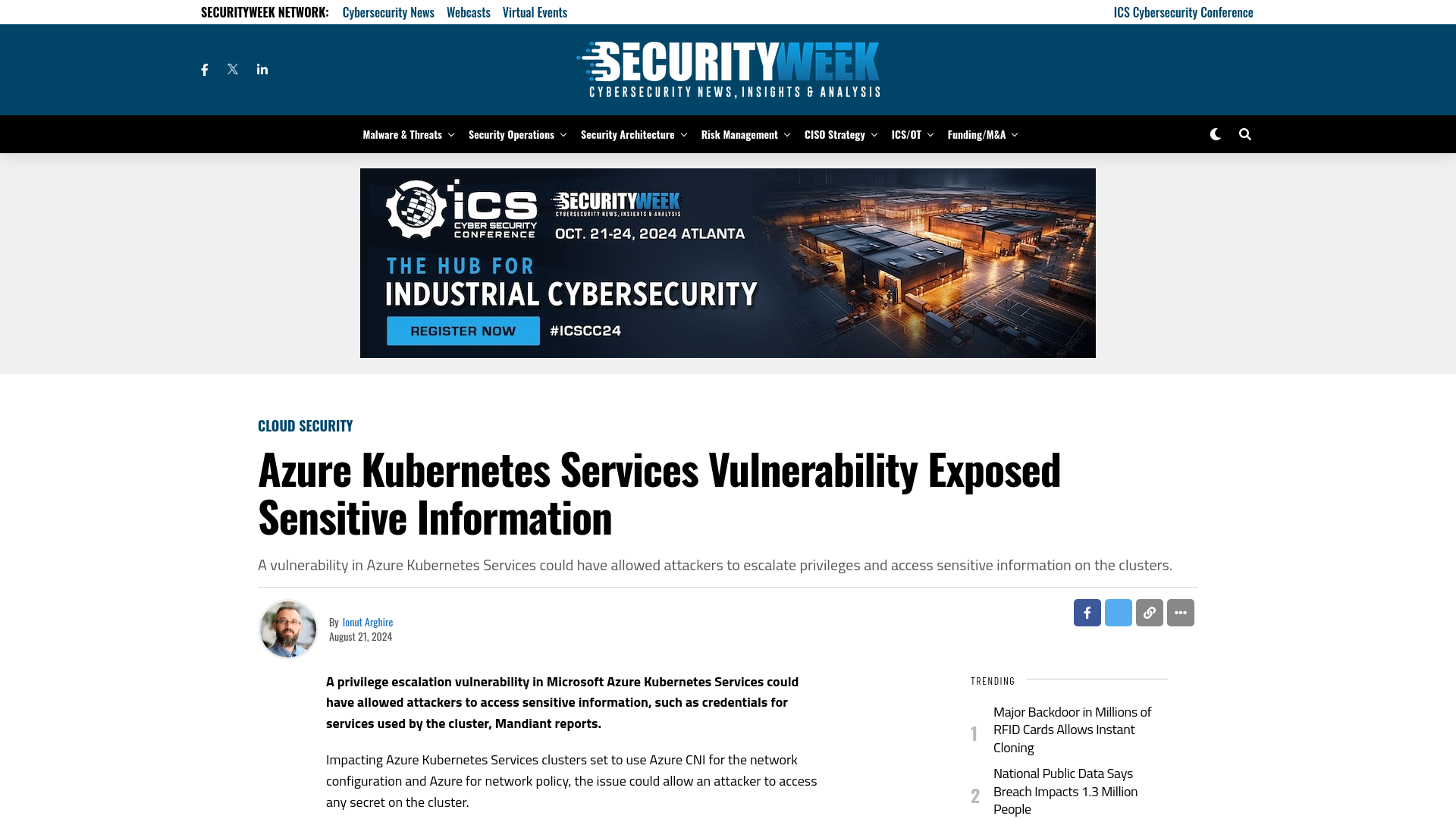 Azure Kubernetes Services Vulnerability Exposed Sensitive Information - SecurityWeek