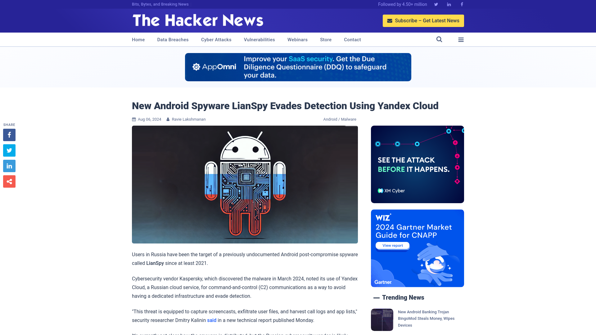 New Android Spyware LianSpy Evades Detection Using Yandex Cloud