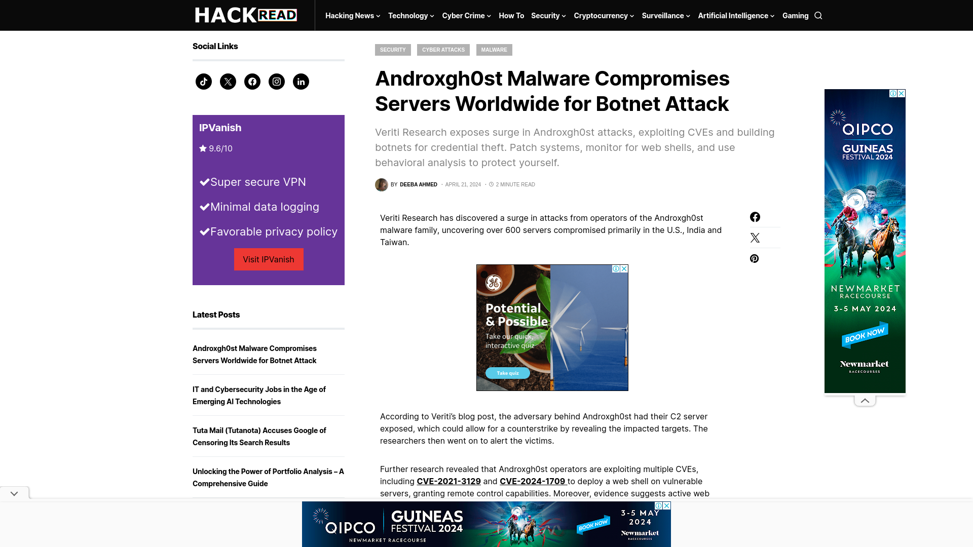 Androxgh0st Malware Compromises Servers Worldwide for Botnet Attack