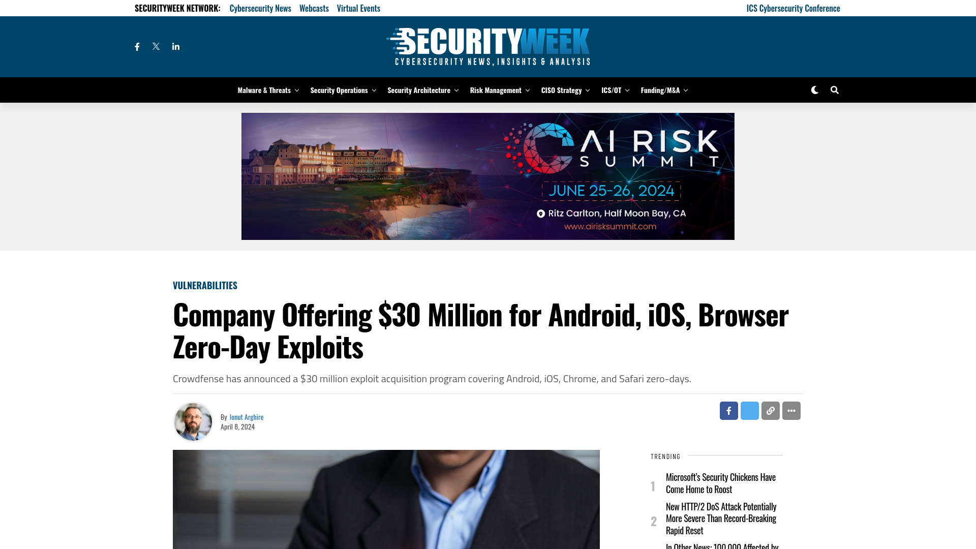 Company Offering $30 Million for Android, iOS, Browser Zero-Day Exploits - SecurityWeek