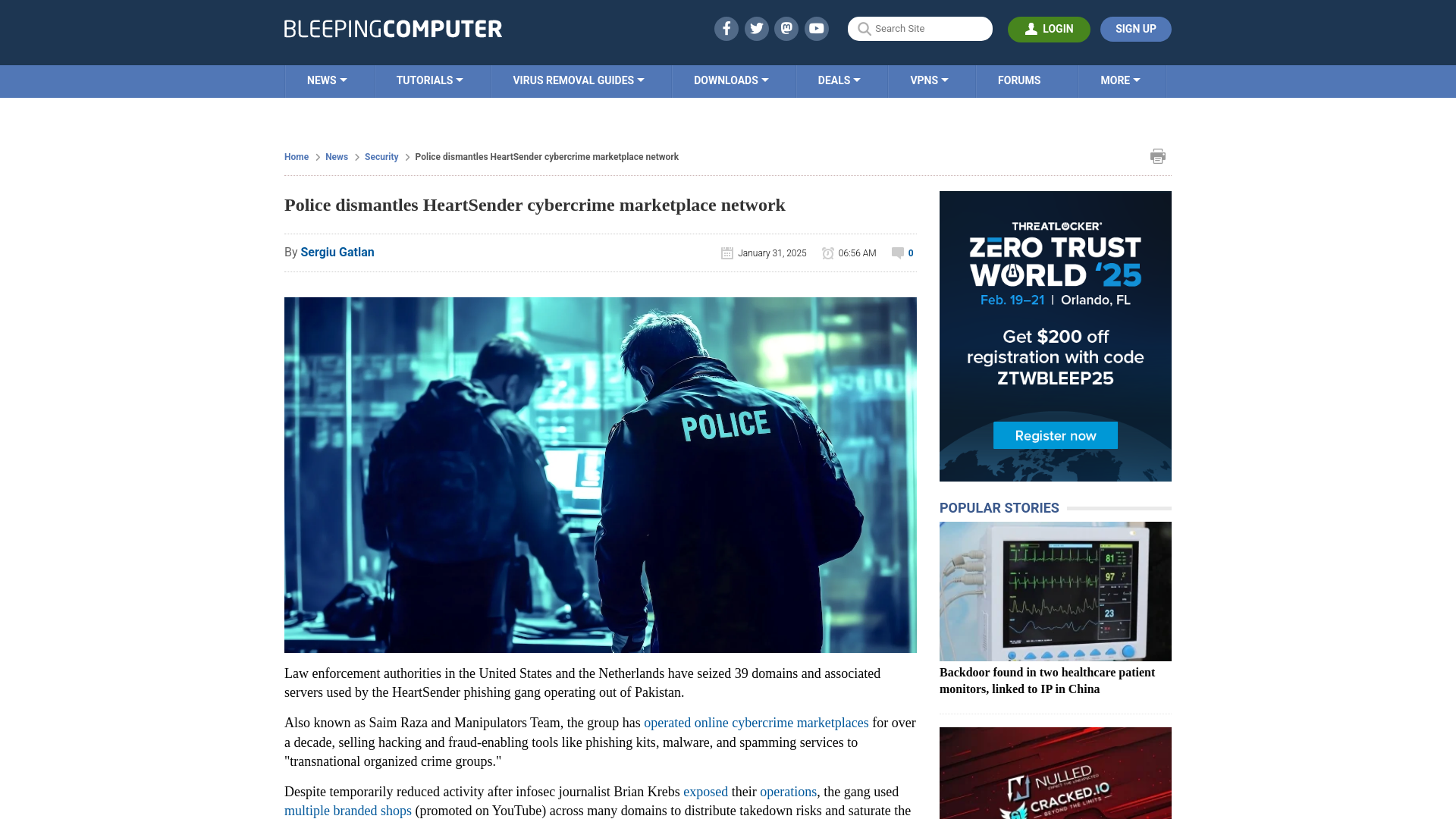 Police dismantles HeartSender cybercrime marketplace network