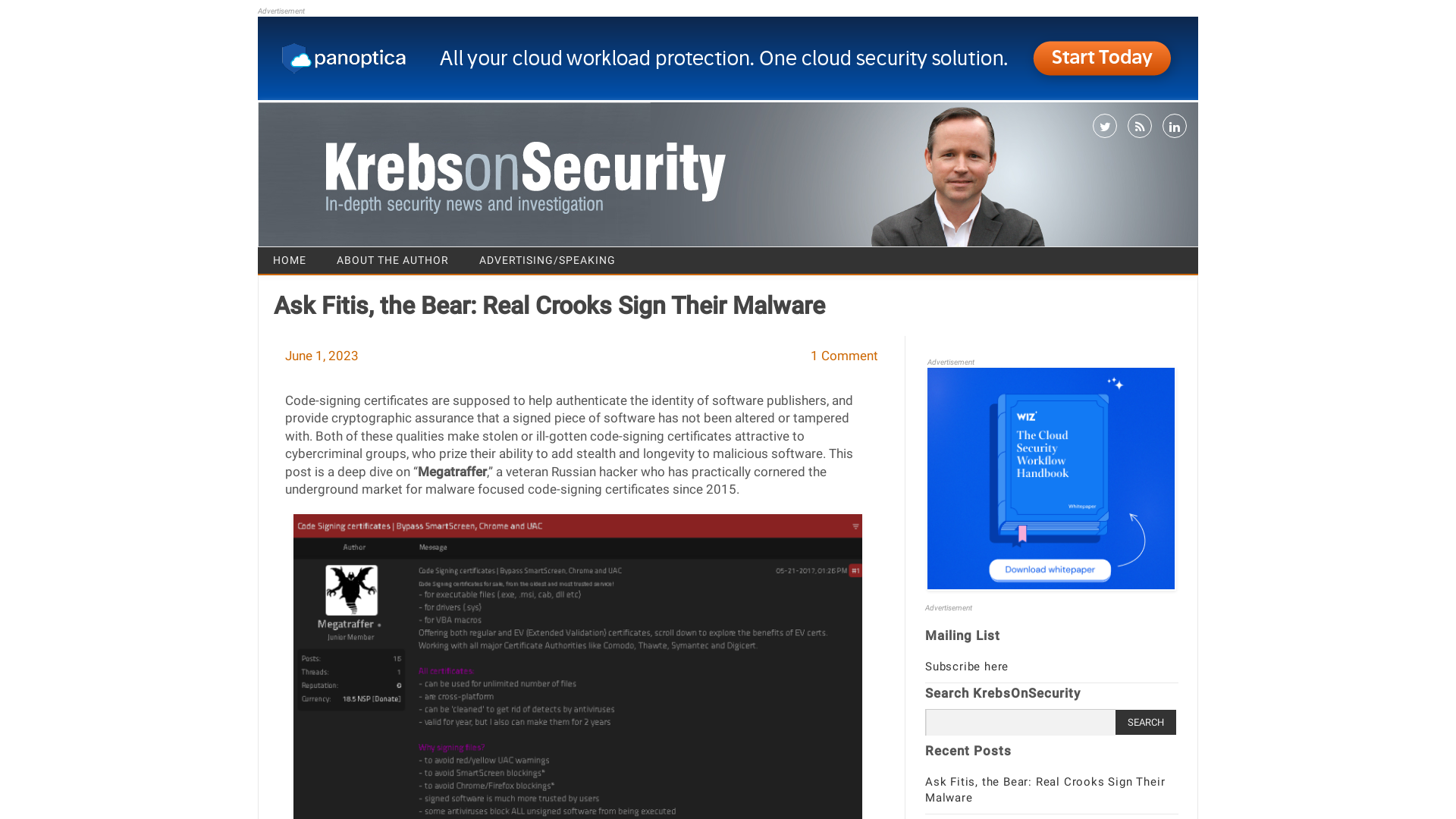 Ask Fitis, the Bear: Real Crooks Sign Their Malware – Krebs on Security