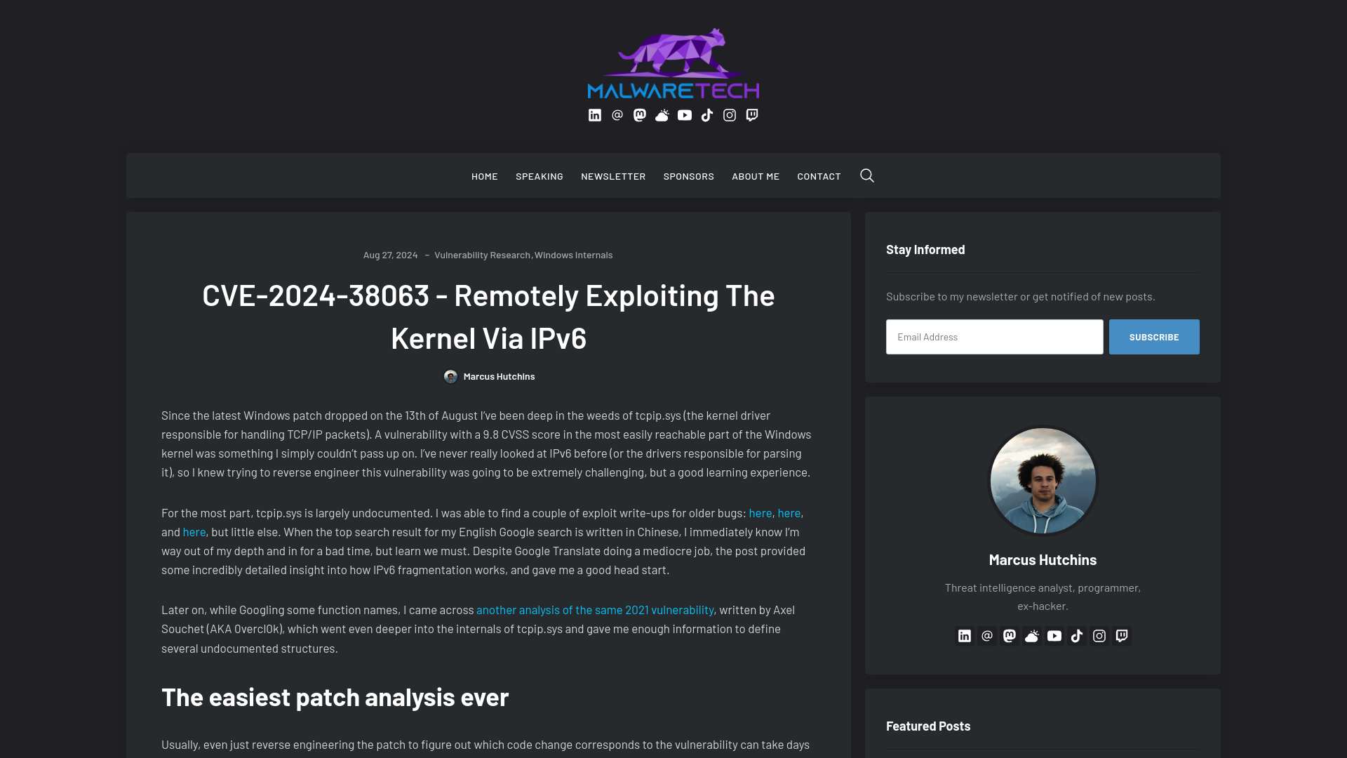 CVE-2024-38063 - Remotely Exploiting The Kernel Via IPv6