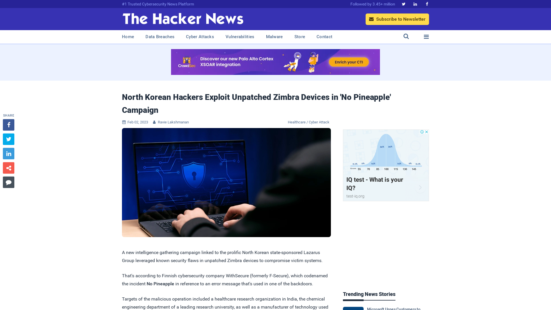 North Korean Hackers Exploit Unpatched Zimbra Devices in 'No Pineapple' Campaign