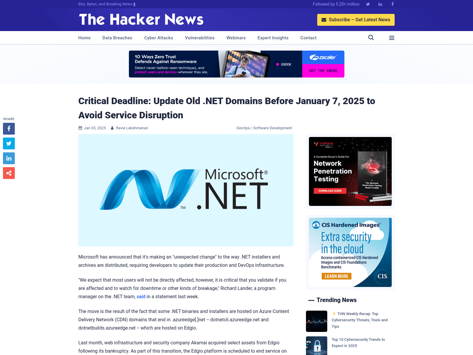 Critical Deadline: Update Old .NET Domains Before January 7, 2025 to Avoid Service Disruption