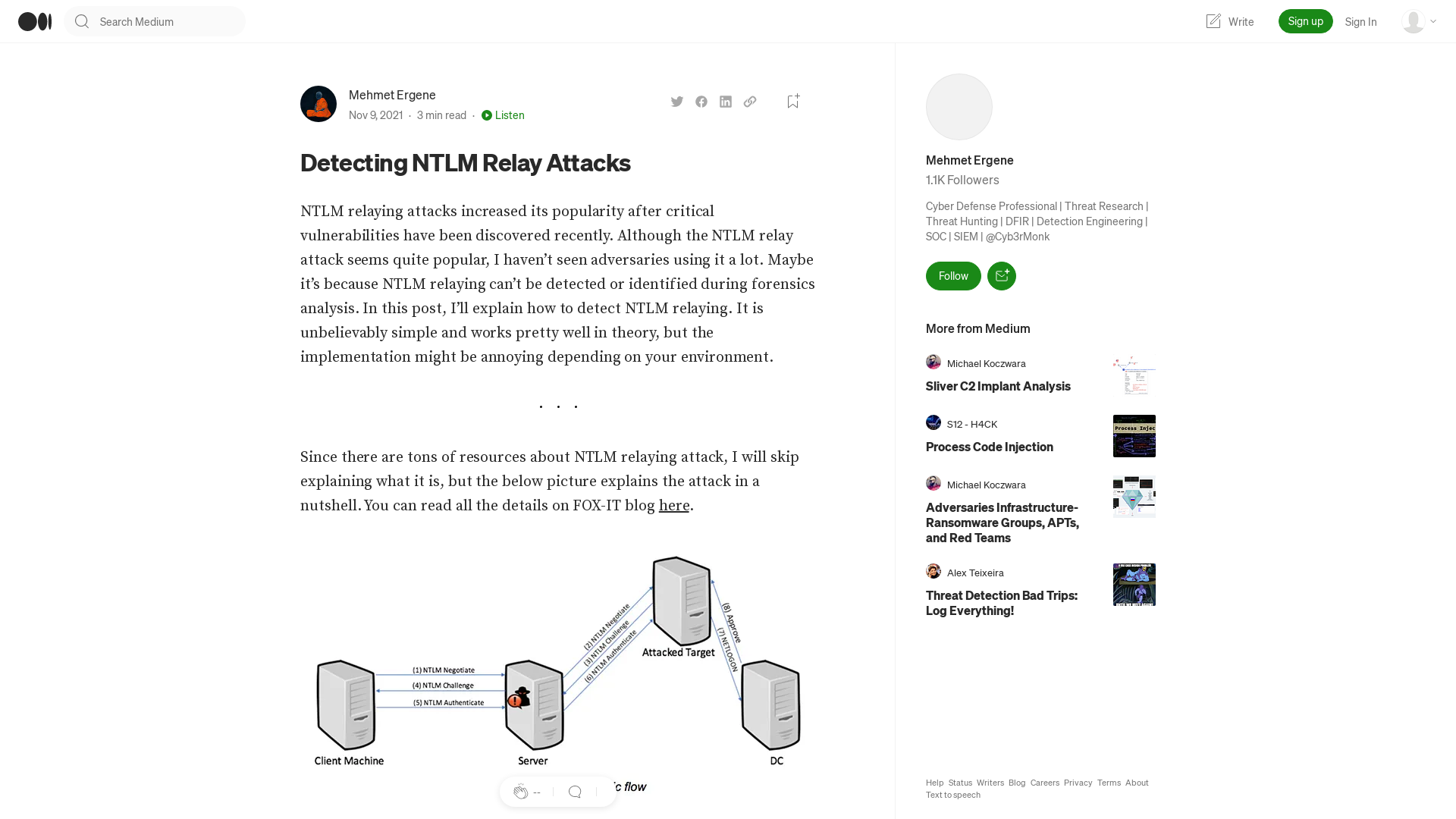 Detecting NTLM Relay Attacks. It is possible to detect NTLM relaying… | by Mehmet Ergene | Medium