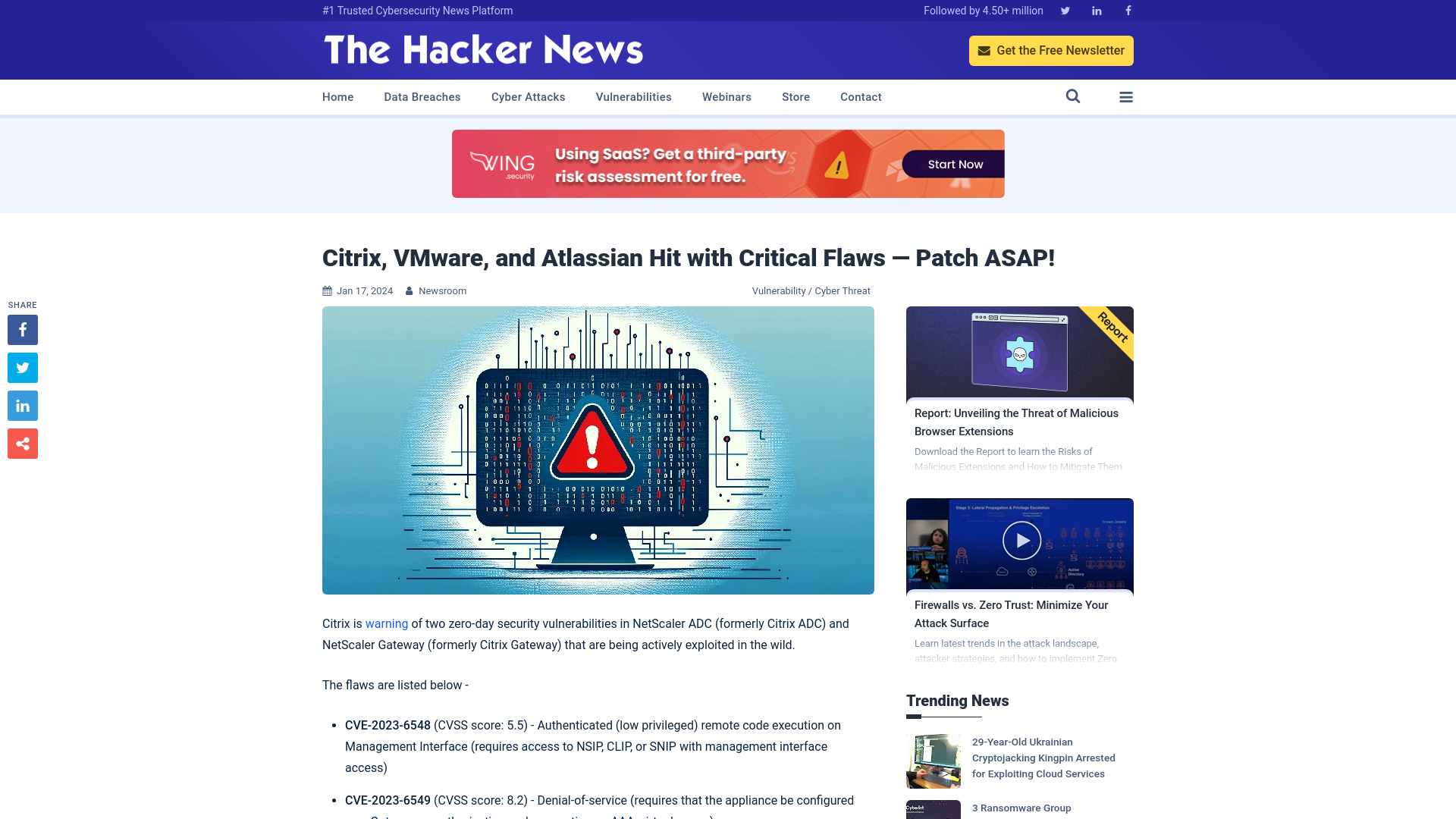 Citrix, VMware, and Atlassian Hit with Critical Flaws — Patch ASAP!