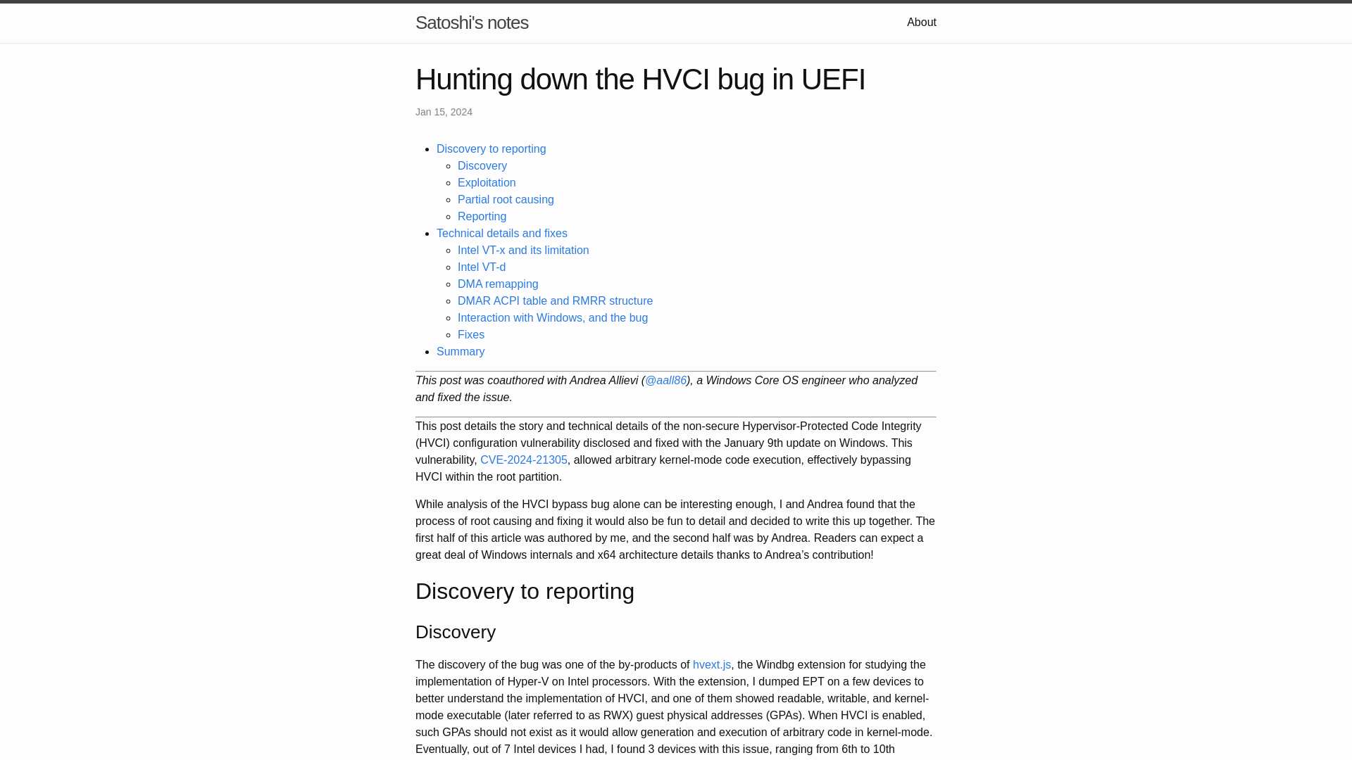 Hunting down the HVCI bug in UEFI | Satoshi’s notes