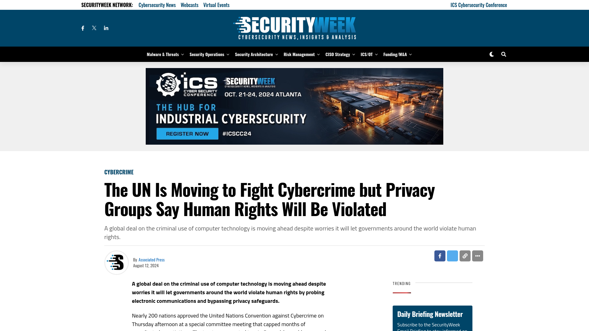 The UN Is Moving to Fight Cybercrime but Privacy Groups Say Human Rights Will Be Violated - SecurityWeek