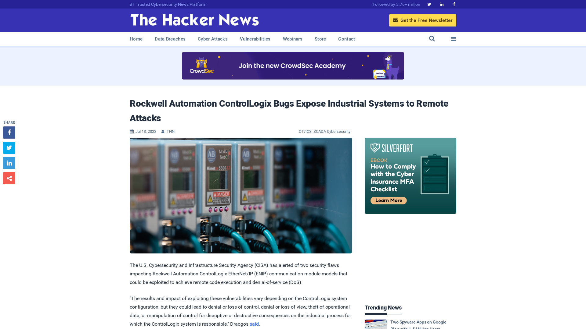 Rockwell Automation ControlLogix Bugs Expose Industrial Systems to Remote Attacks