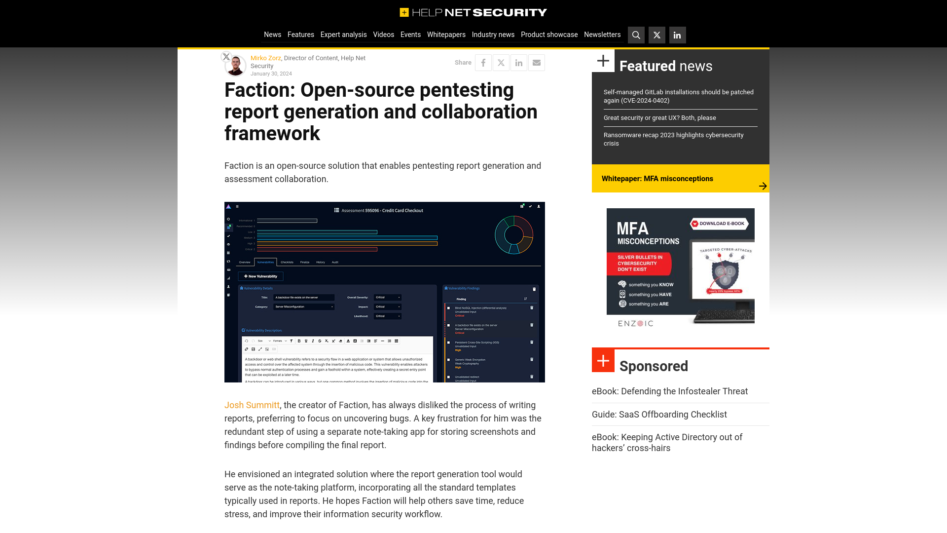 Faction: Open-source pentesting report generation and collaboration framework - Help Net Security