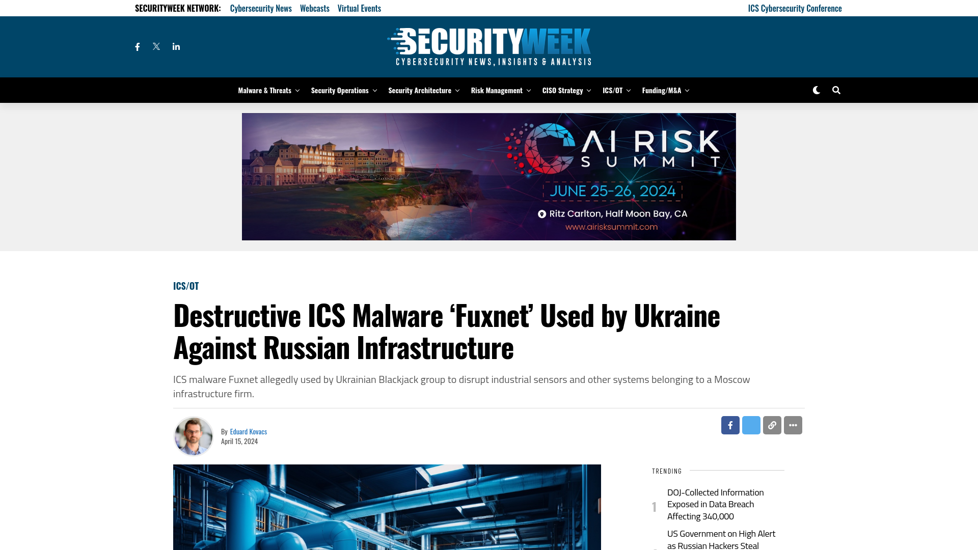 Destructive ICS Malware 'Fuxnet' Used by Ukraine Against Russian Infrastructure - SecurityWeek