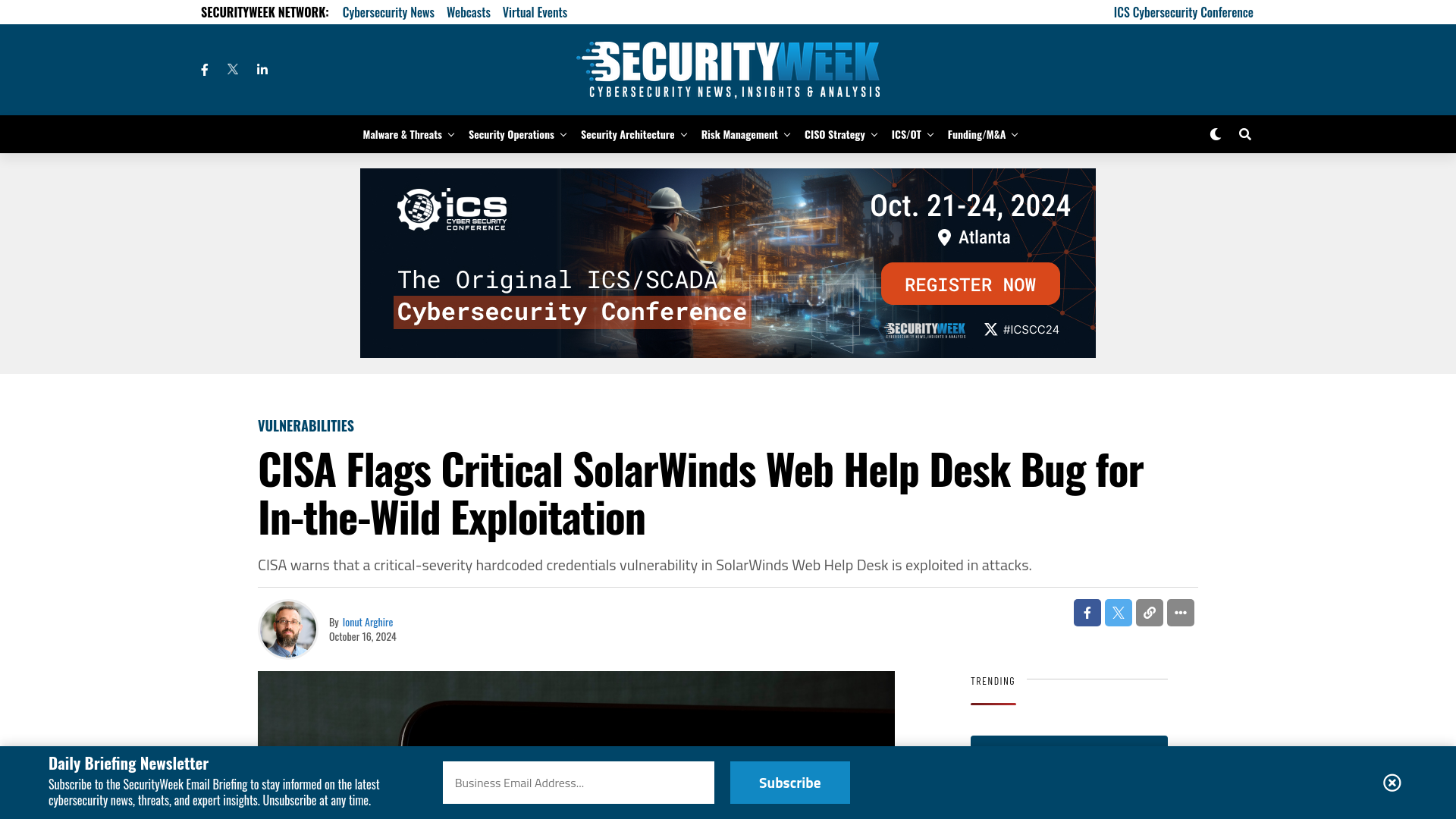 CISA Flags Critical SolarWinds Web Help Desk Bug for In-the-Wild Exploitation - SecurityWeek