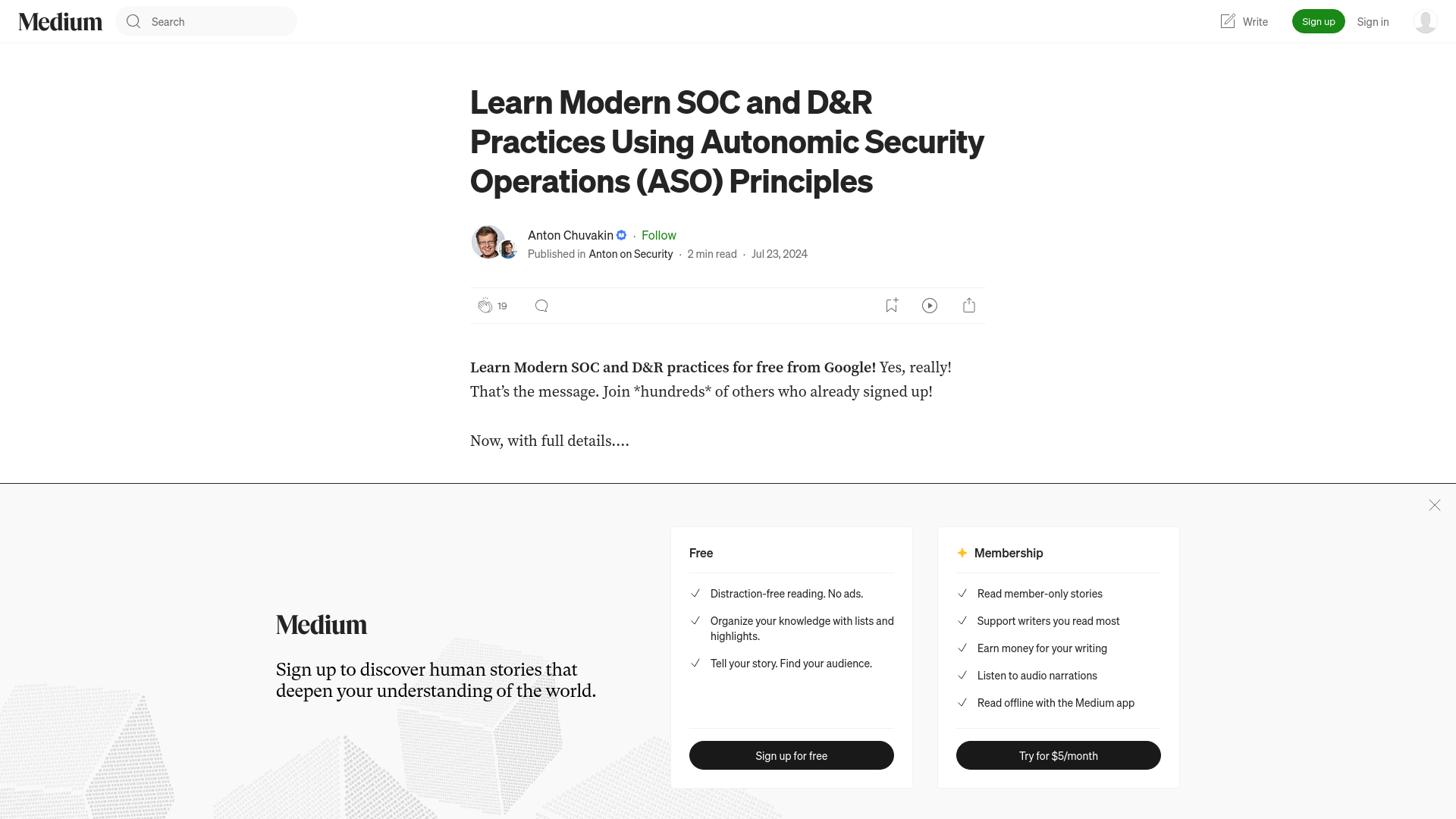 Learn Modern SOC and D&R Practices Using Autonomic Security Operations (ASO) Principles | by Anton Chuvakin | Anton on Security | Medium