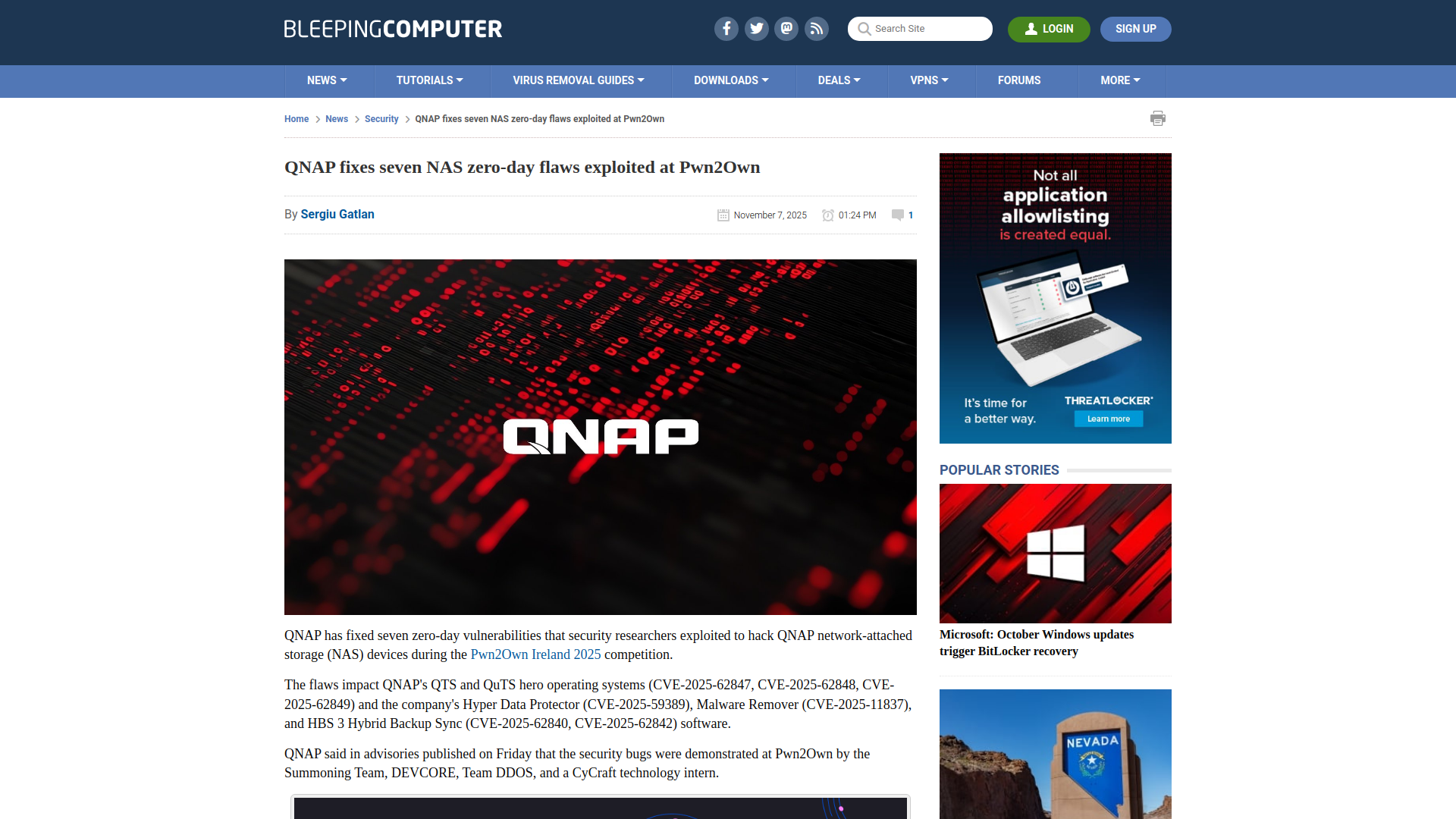 QNAP fixes seven NAS zero-day flaws exploited at Pwn2Own