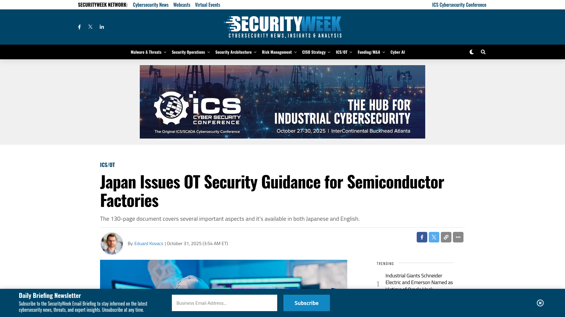 Japan Issues OT Security Guidance for Semiconductor Factories - SecurityWeek