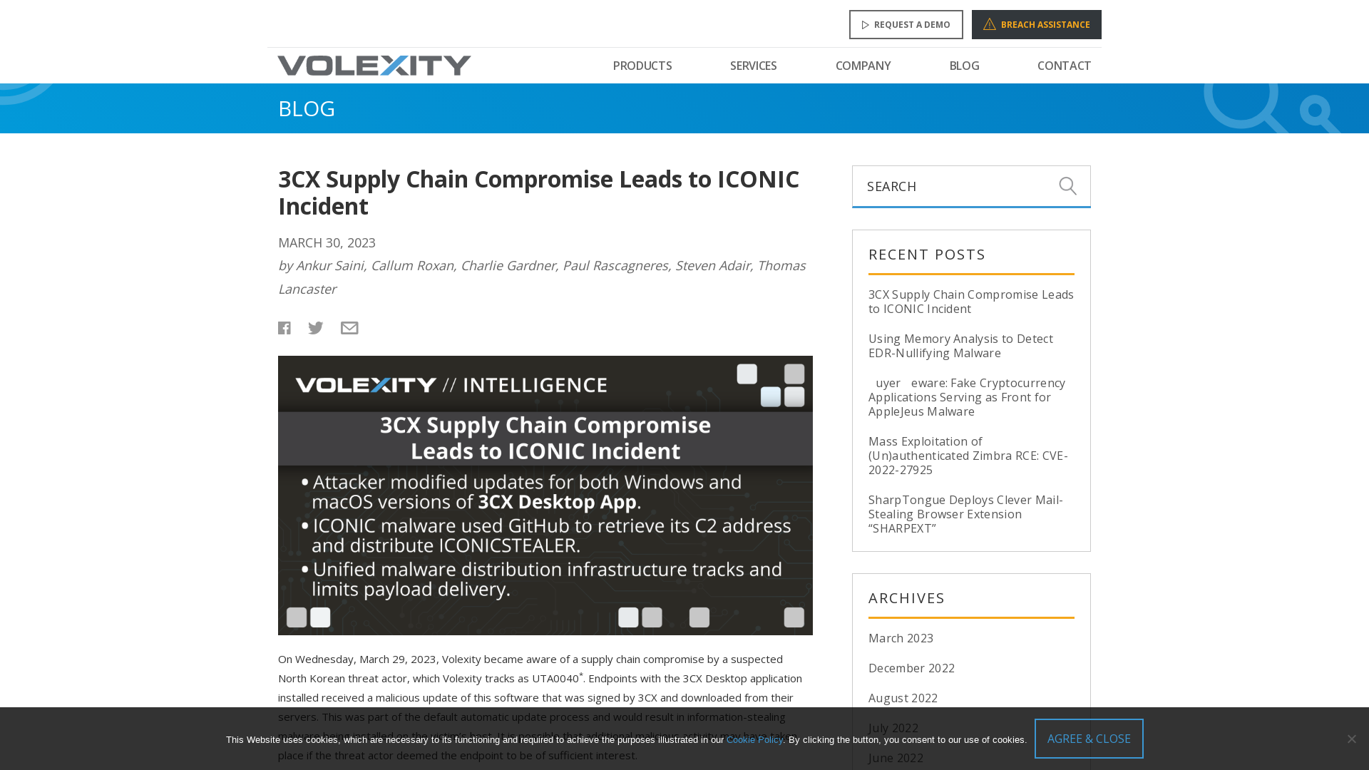 3CX Supply Chain Compromise Leads to ICONIC Incident | Volexity