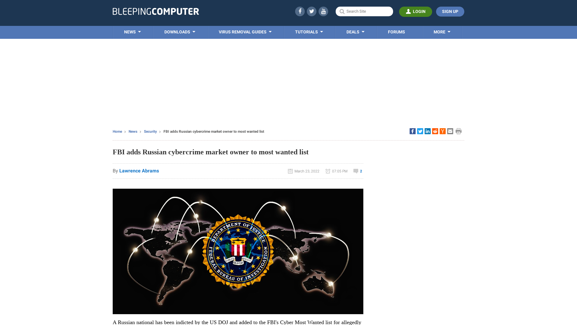 FBI adds Russian cybercrime market owner to most wanted list