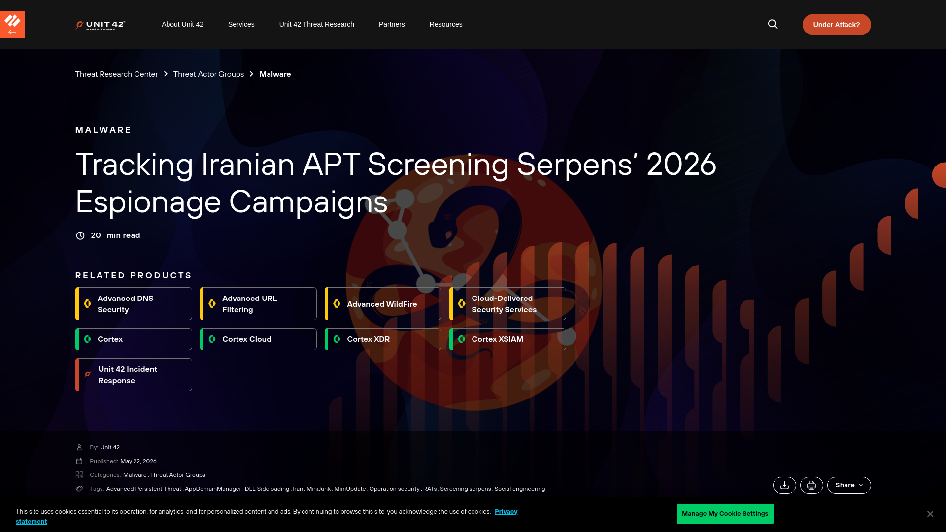 Tracking Iranian APT Screening Serpens’ 2026 Espionage Campaigns