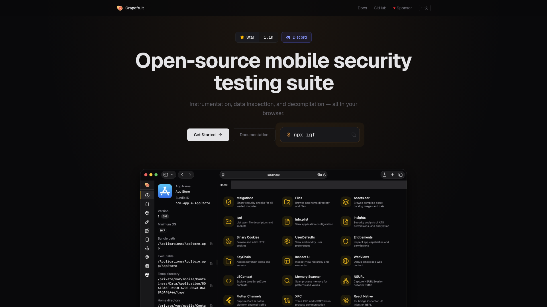 Grapefruit - Open-Source Mobile Security Testing Suite