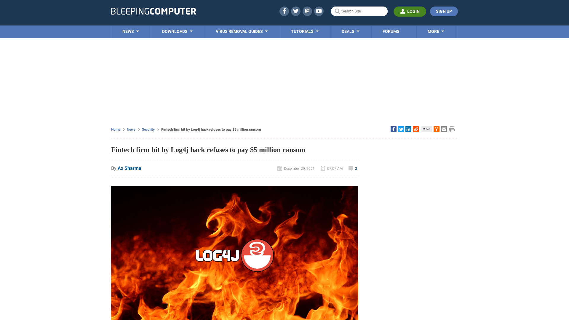 Fintech firm hit by Log4j hack refuses to pay $5 million ransom