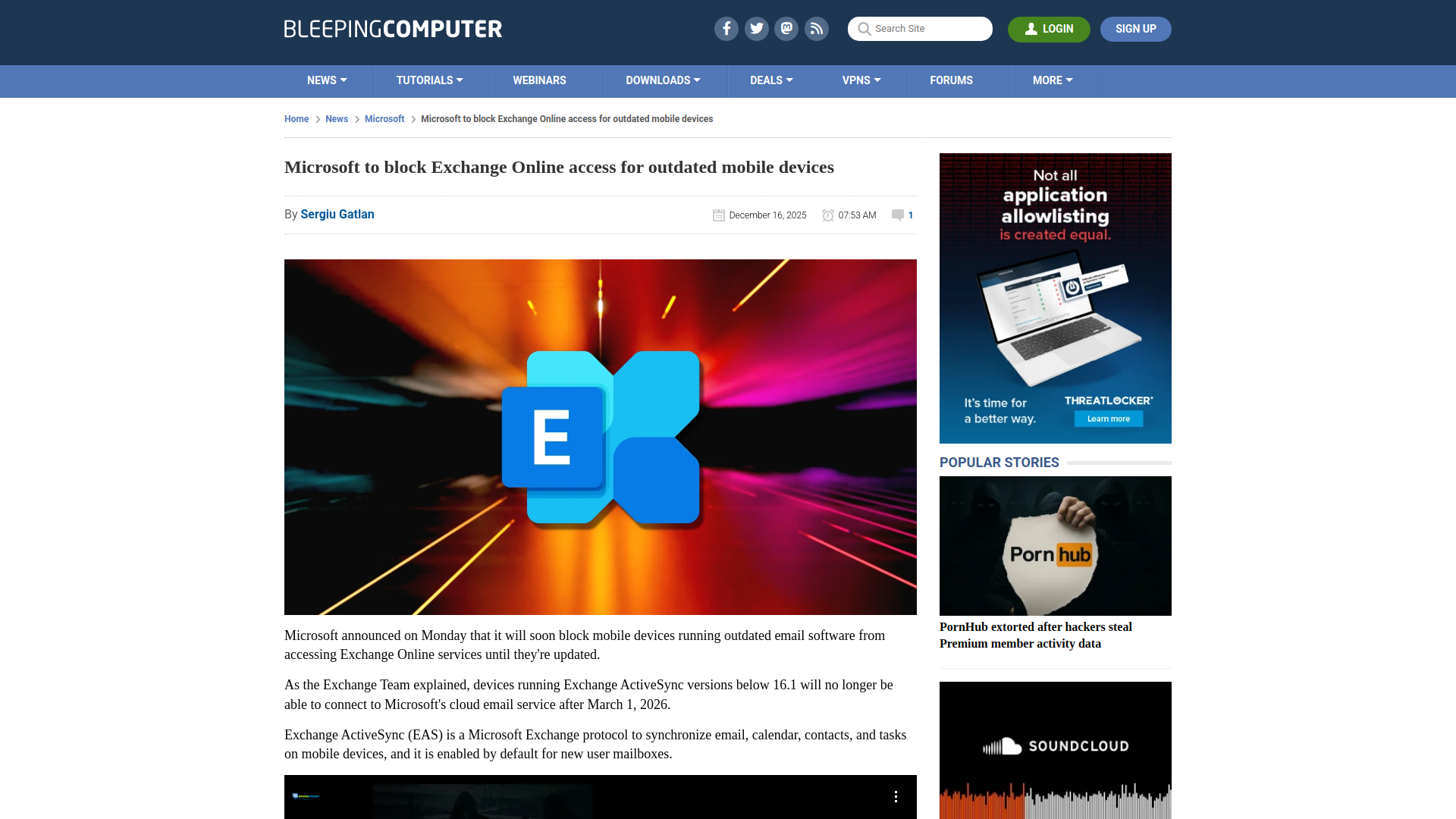 Microsoft to block Exchange Online access for outdated mobile devices