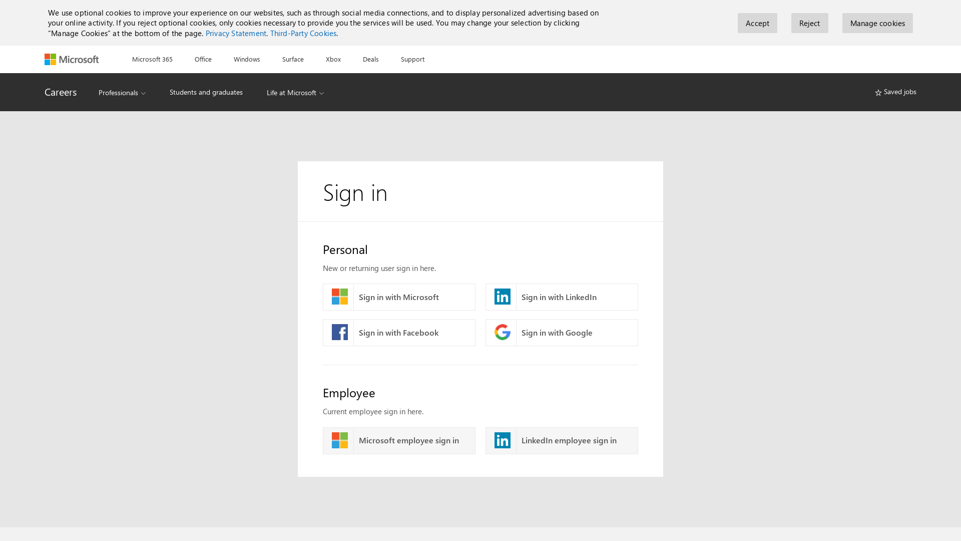 Login | Microsoft Careers