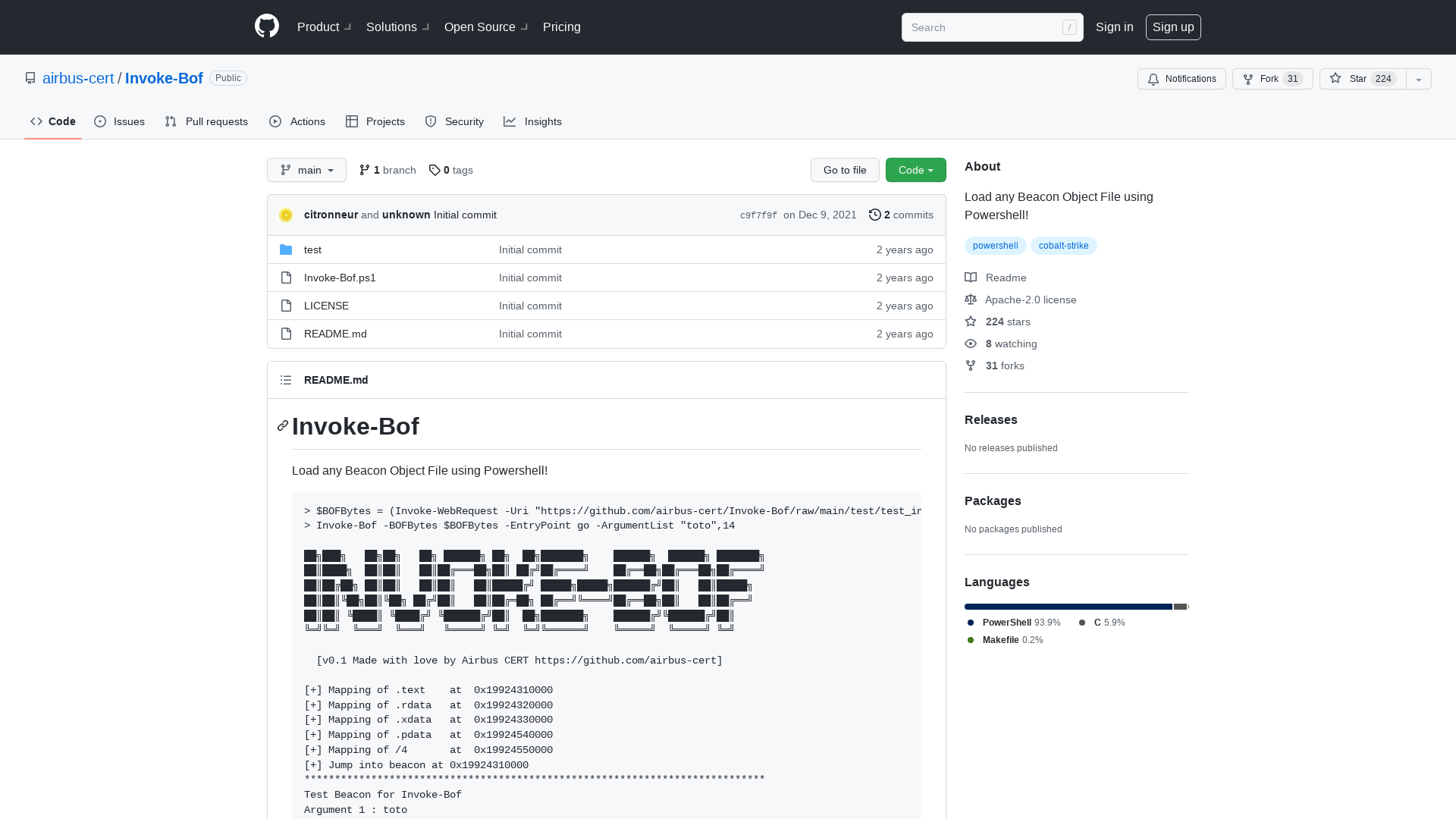 GitHub - airbus-cert/Invoke-Bof: Load any Beacon Object File using Powershell!