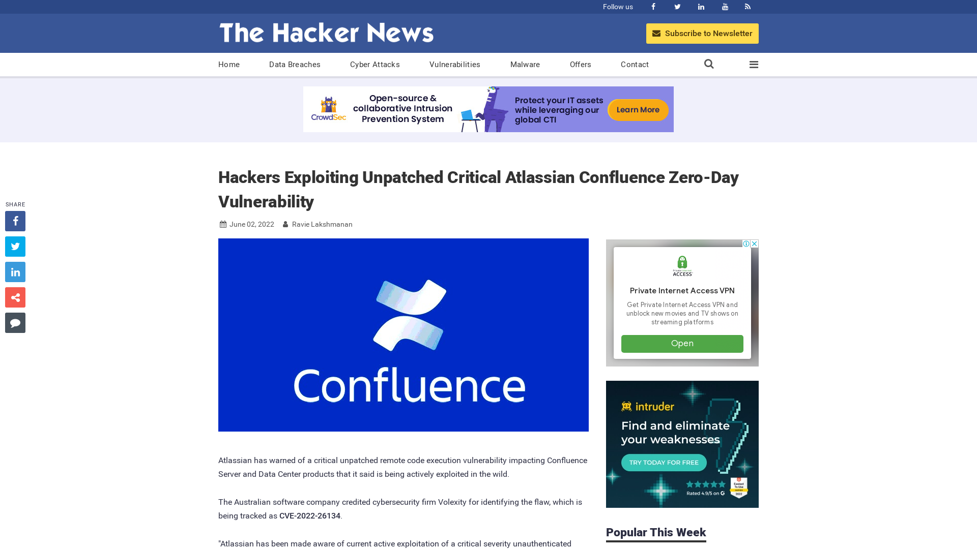 Hackers Exploiting Unpatched Critical Atlassian Confluence Zero-Day Vulnerability