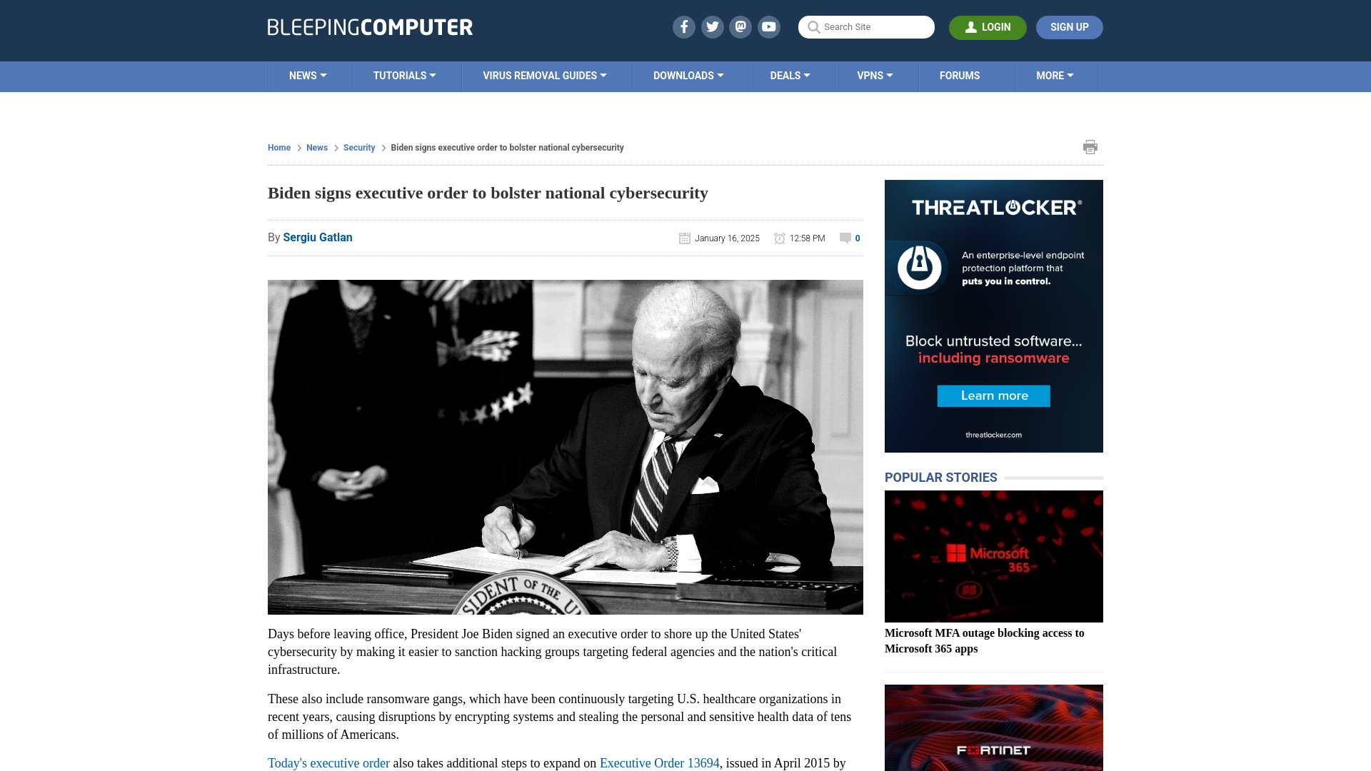 Biden signs executive order to bolster national cybersecurity