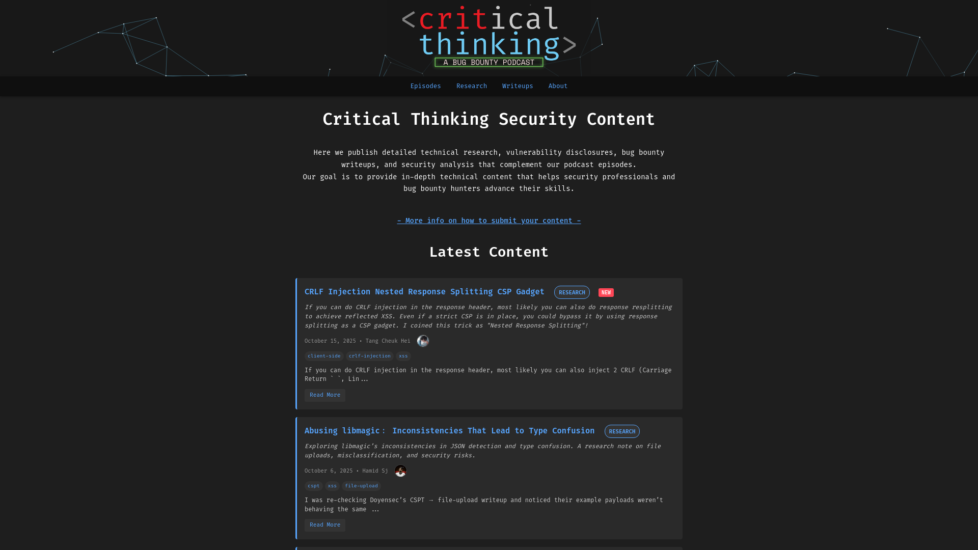 Research - Critical Thinking Bug Bounty Podcast | Critical Thinking - Bug Bounty Podcast