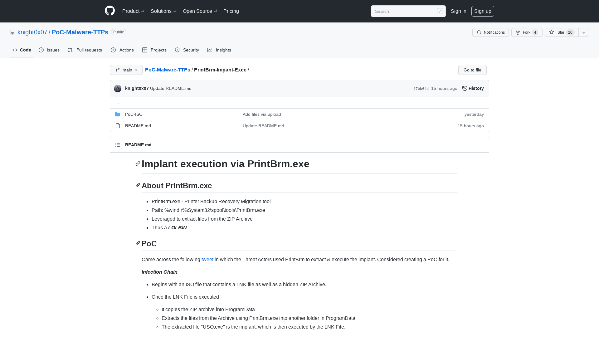 PoC-Malware-TTPs/PrintBrm-Impant-Exec at main · knight0x07/PoC-Malware-TTPs · GitHub