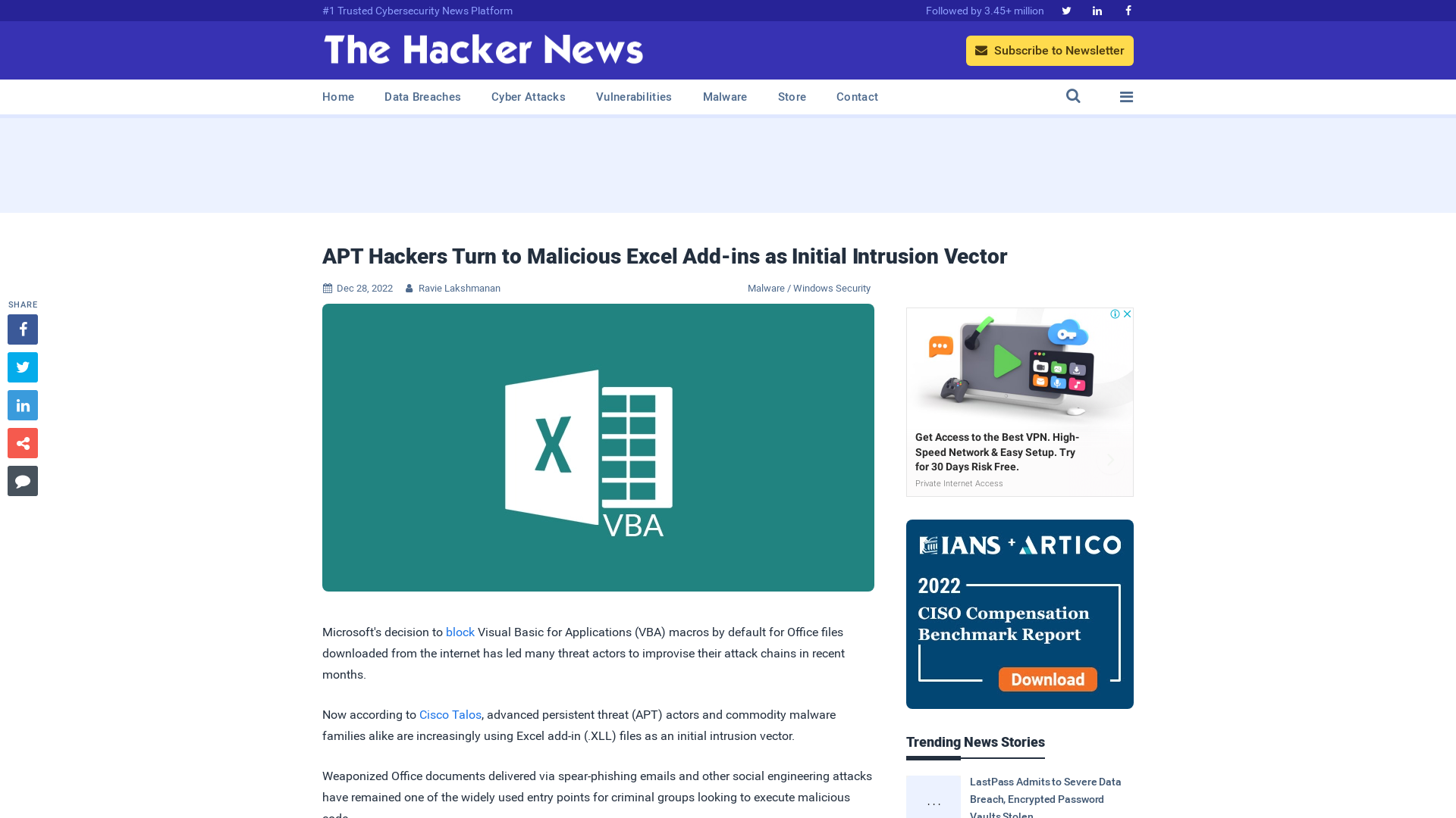 APT Hackers Turn to Malicious Excel Add-ins as Initial Intrusion Vector