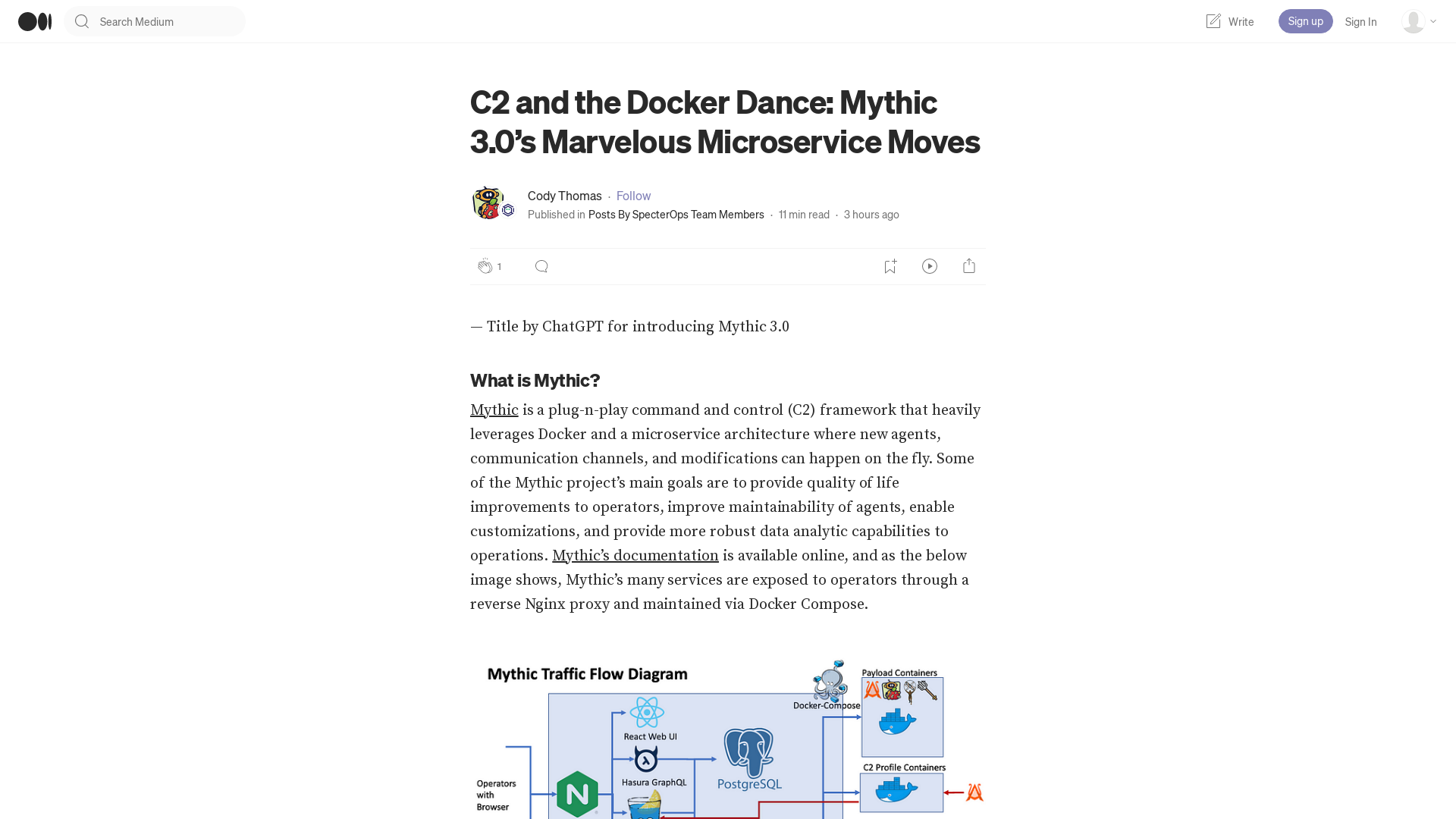 C2 and the Docker Dance: Mythic 3.0’s Marvelous Microservice Moves | by Cody Thomas | May, 2023 | Posts By SpecterOps Team Members