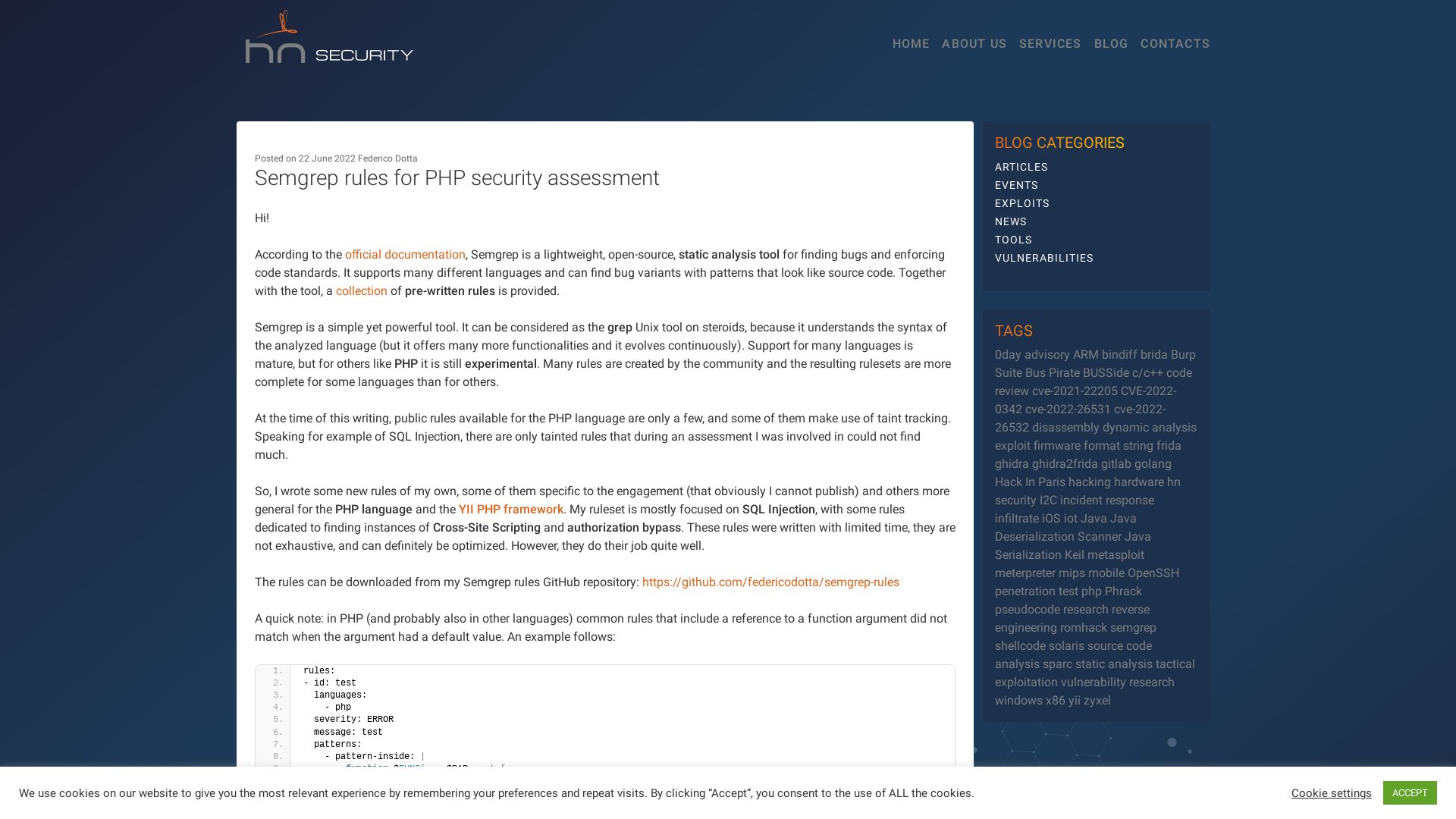 Semgrep rules for PHP security assessment - hn security