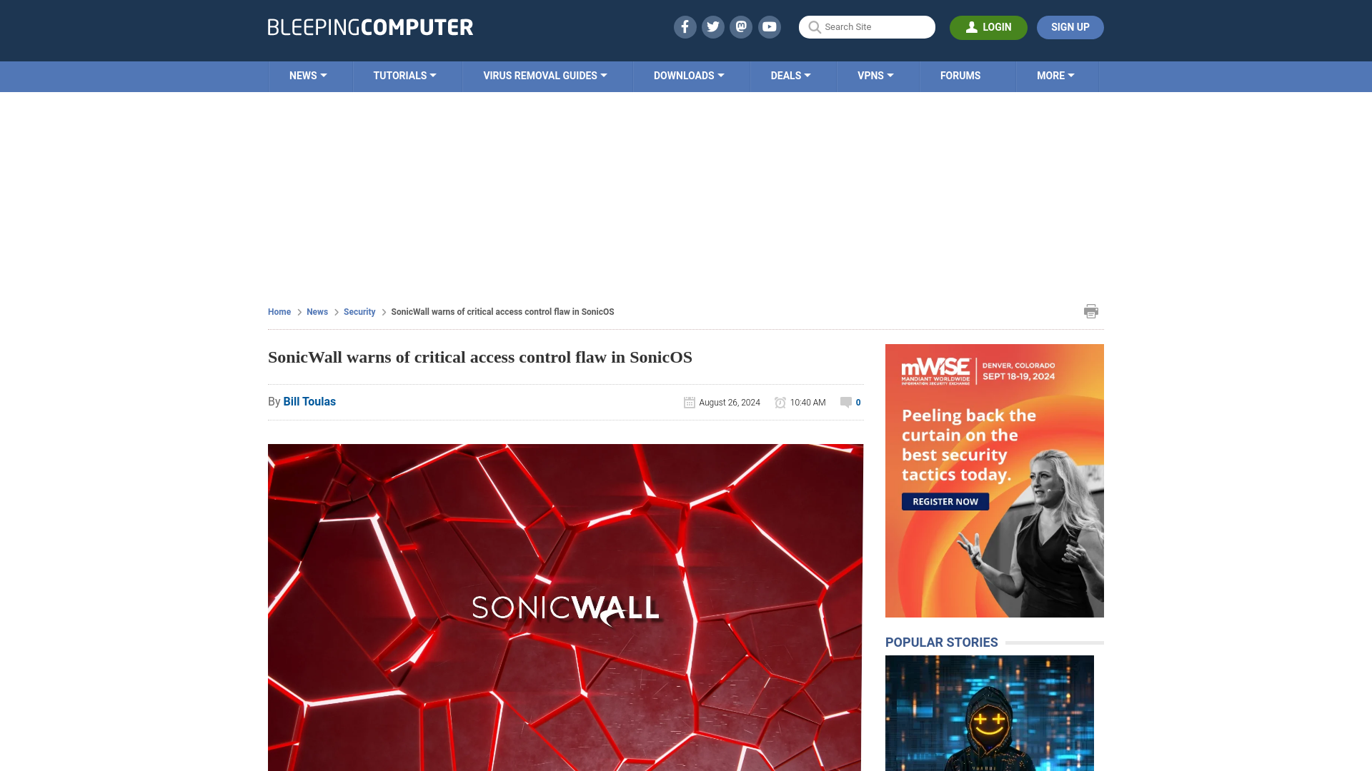 SonicWall warns of critical access control flaw in SonicOS