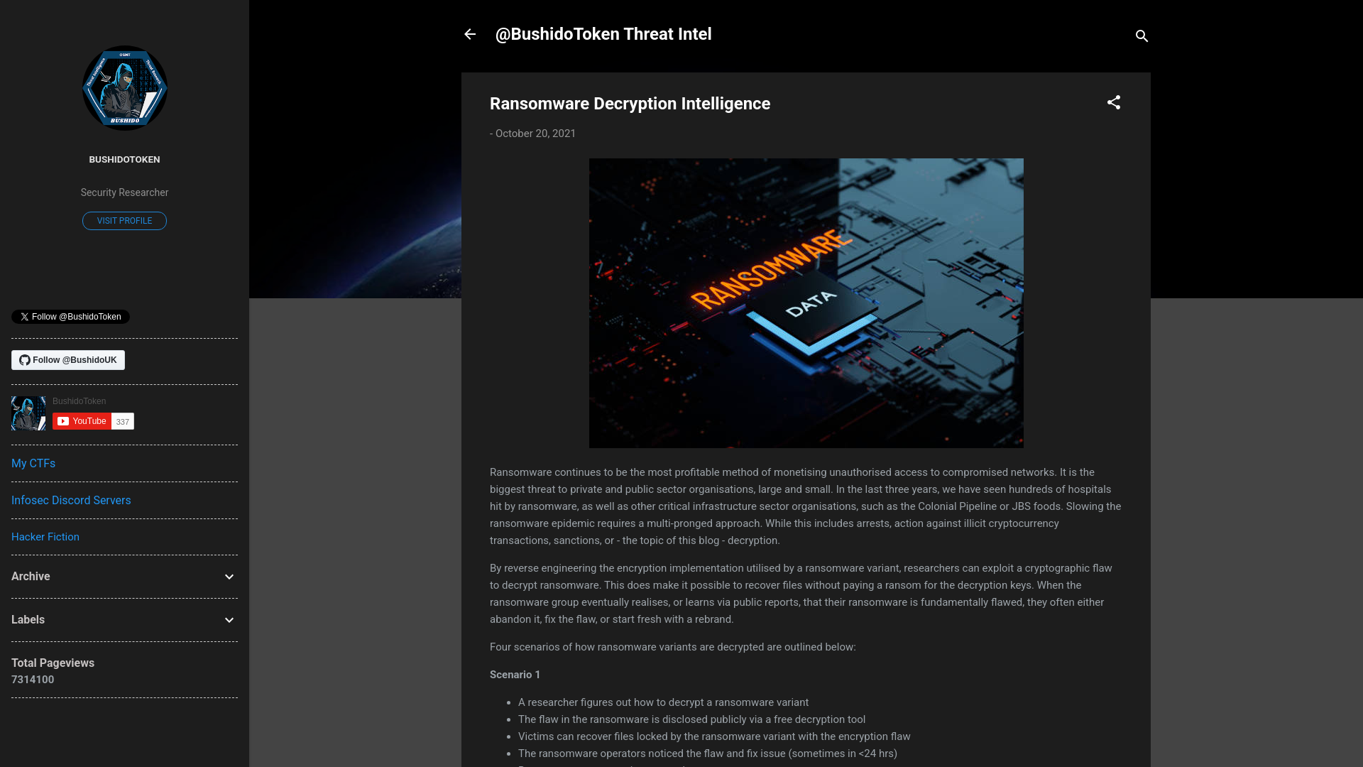 Ransomware Decryption Intelligence