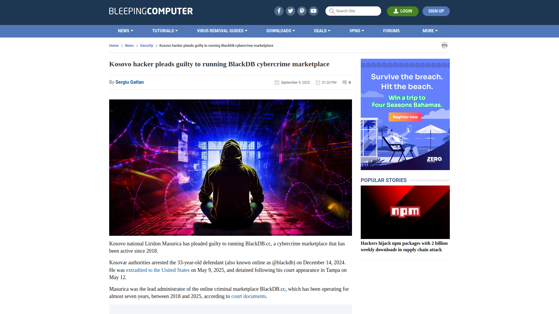 Kosovo hacker pleads guilty to running BlackDB cybercrime marketplace