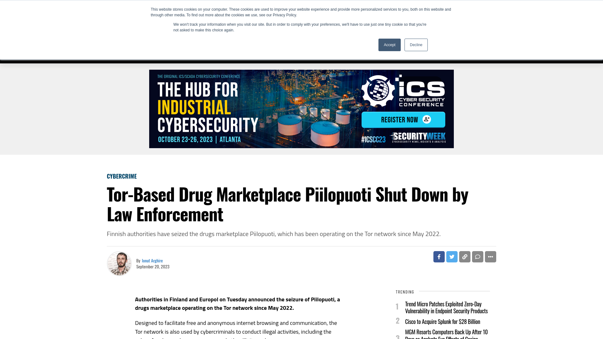 Tor-Based Drug Marketplace Piilopuoti Shut Down by Law Enforcement - SecurityWeek