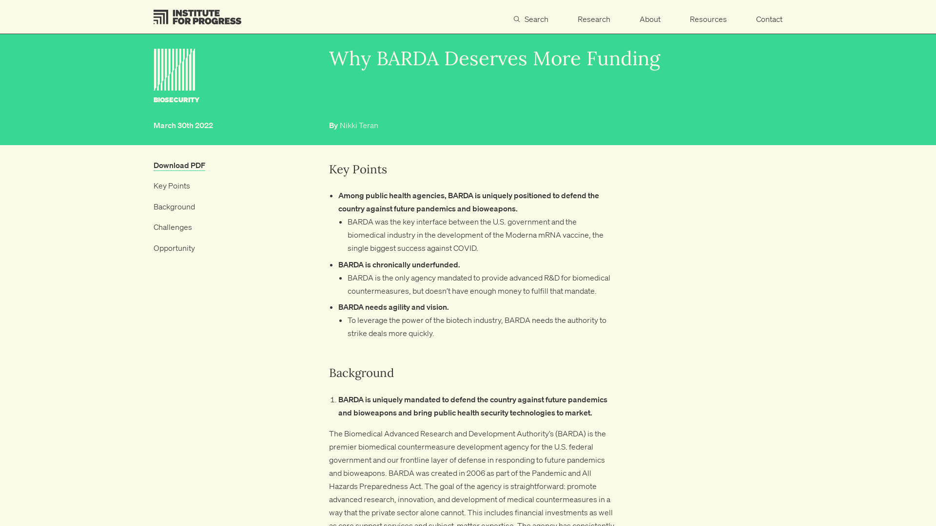 Why BARDA Deserves More Funding - Institute for Progress