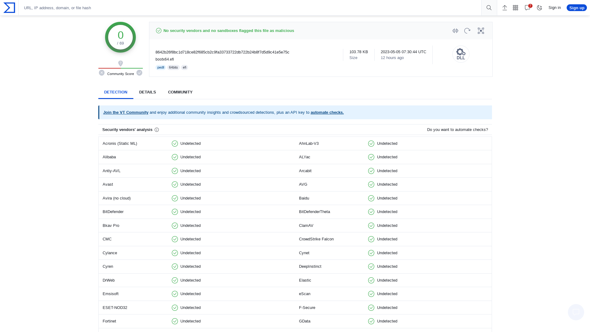 VirusTotal - File - 8642b26f8bc1d718ce82f685cb2c9fa33733722db722b24b8f7d5d9c41e5e75c