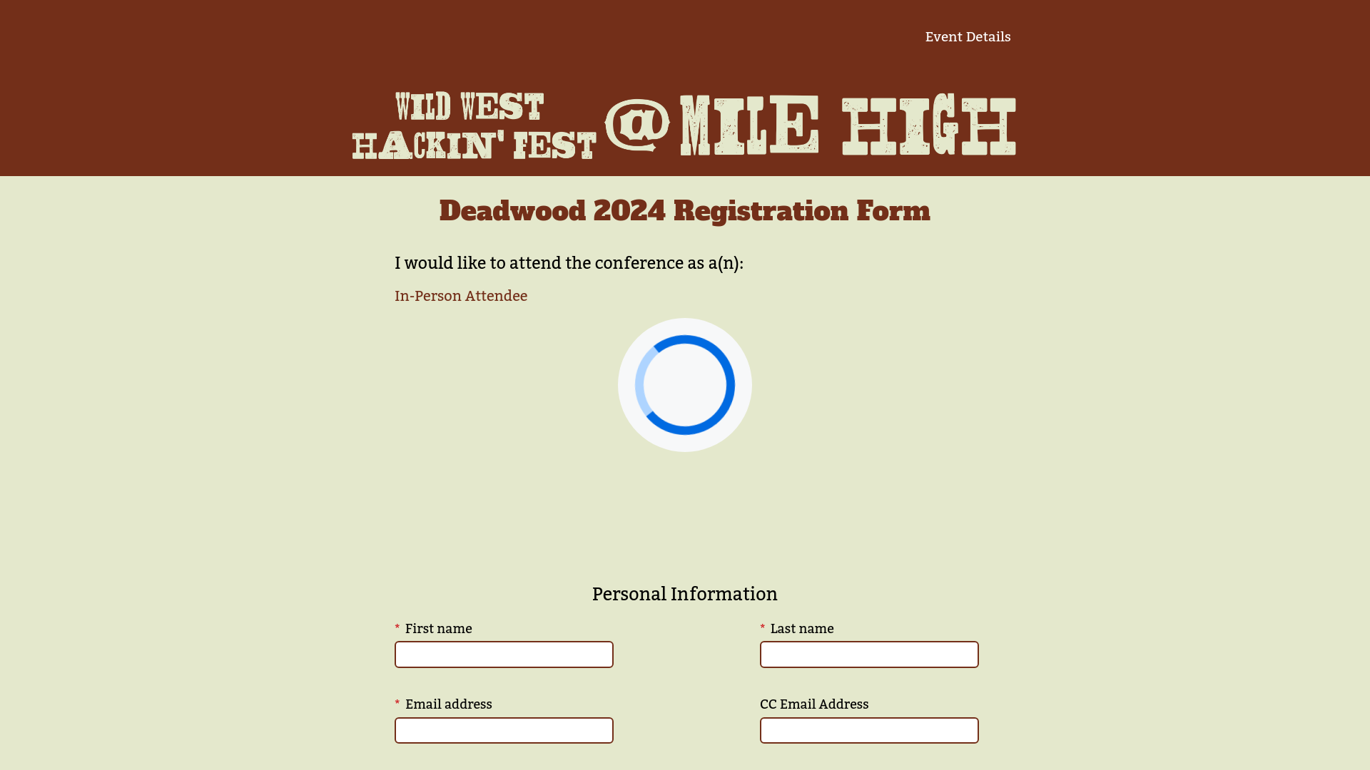 Registration Form - Wild West Hackin' Fest @ Mile High 2025