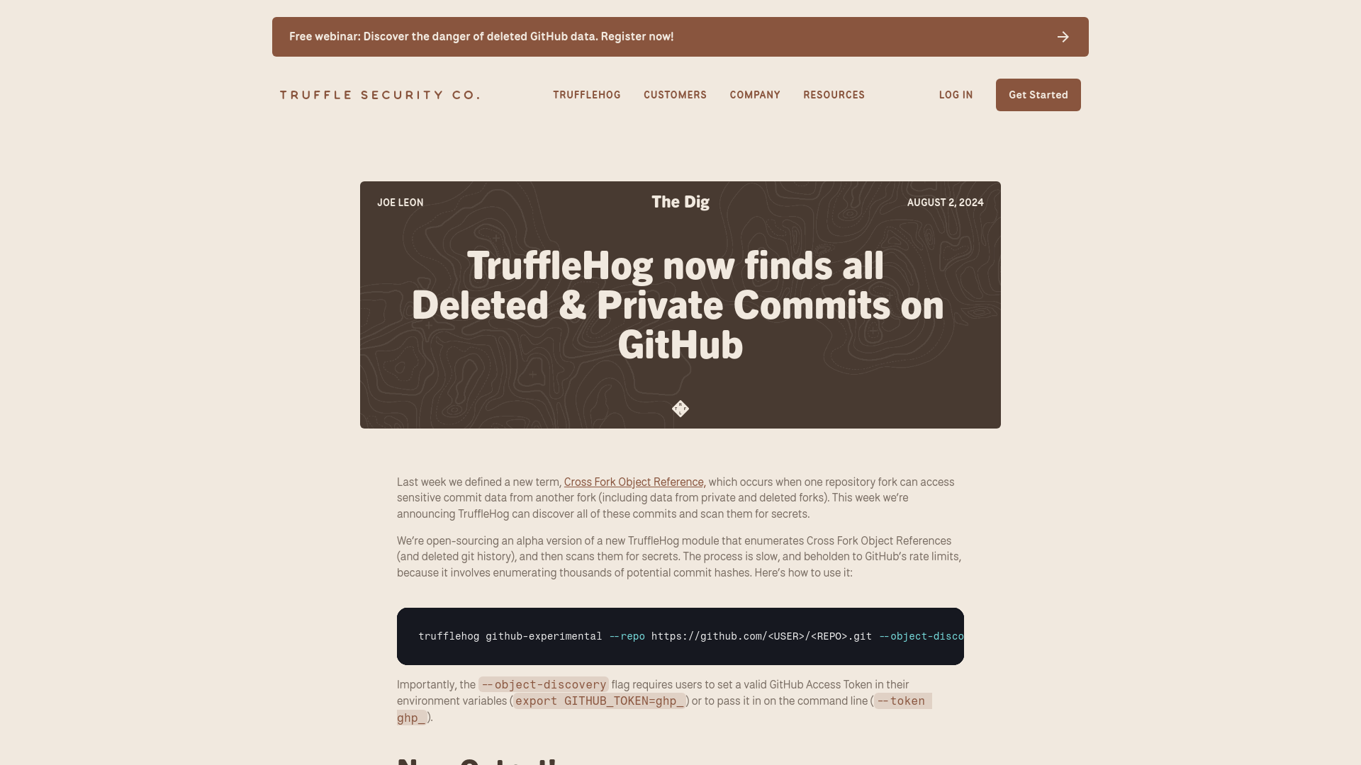 TruffleHog now finds all Deleted & Private Commits on GitHub ◆ Truffle Security Co.