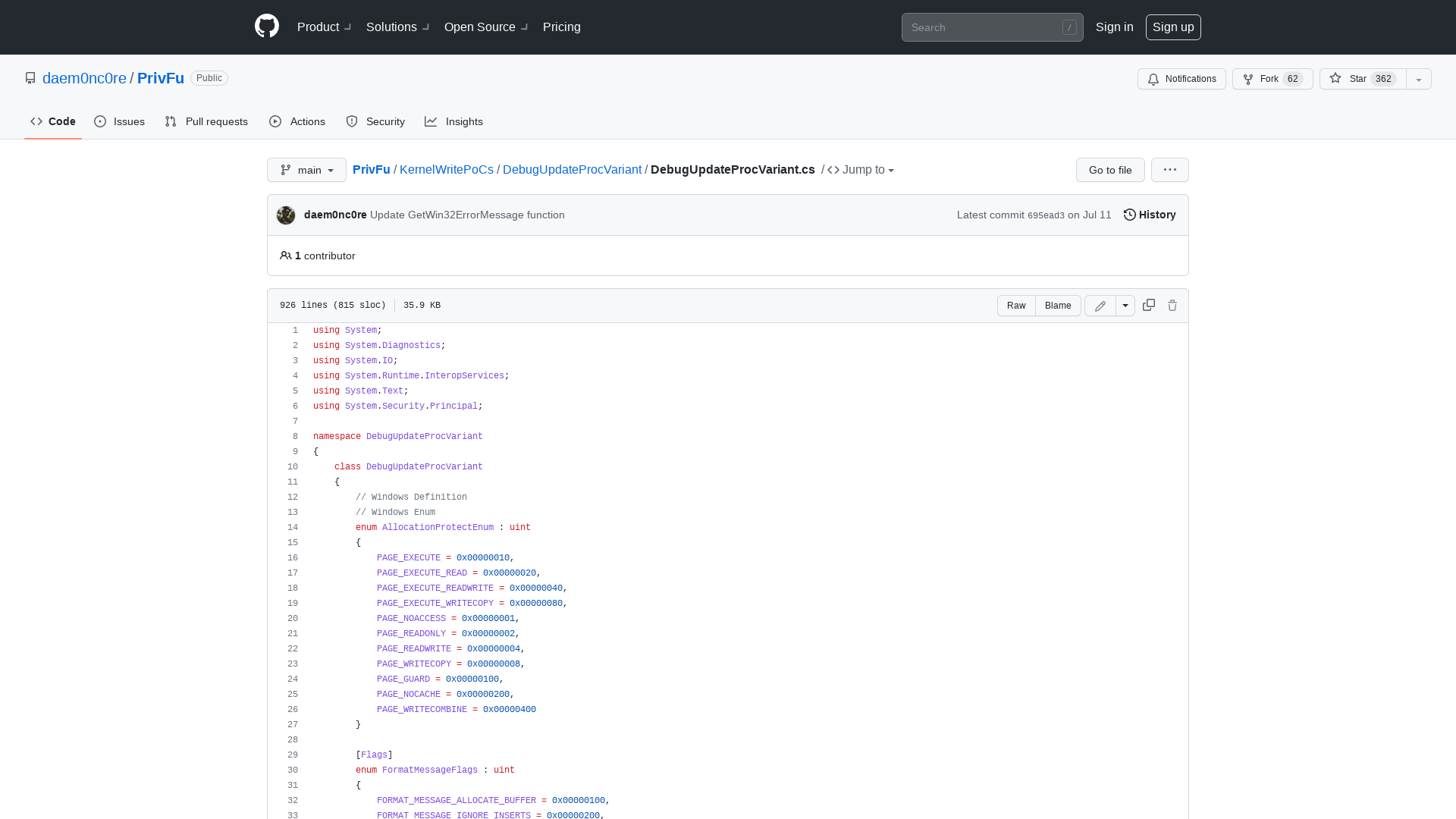 PrivFu/DebugUpdateProcVariant.cs at main · daem0nc0re/PrivFu · GitHub