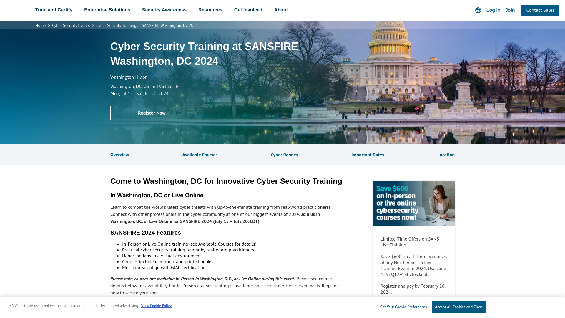 SANSFIRE Washington, DC 2024 | Cyber Security Training